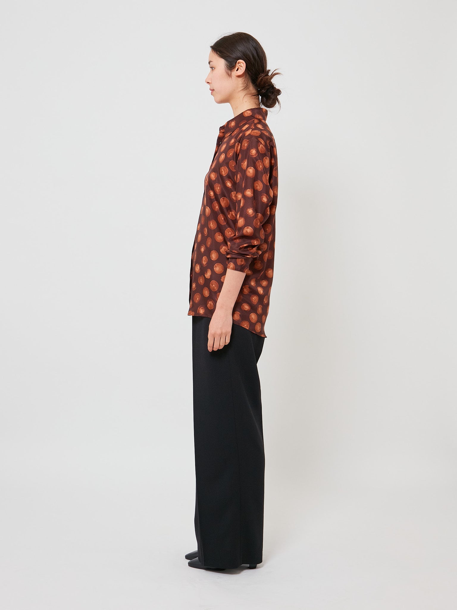 Clavel Shirt Brown Big Polka Dots