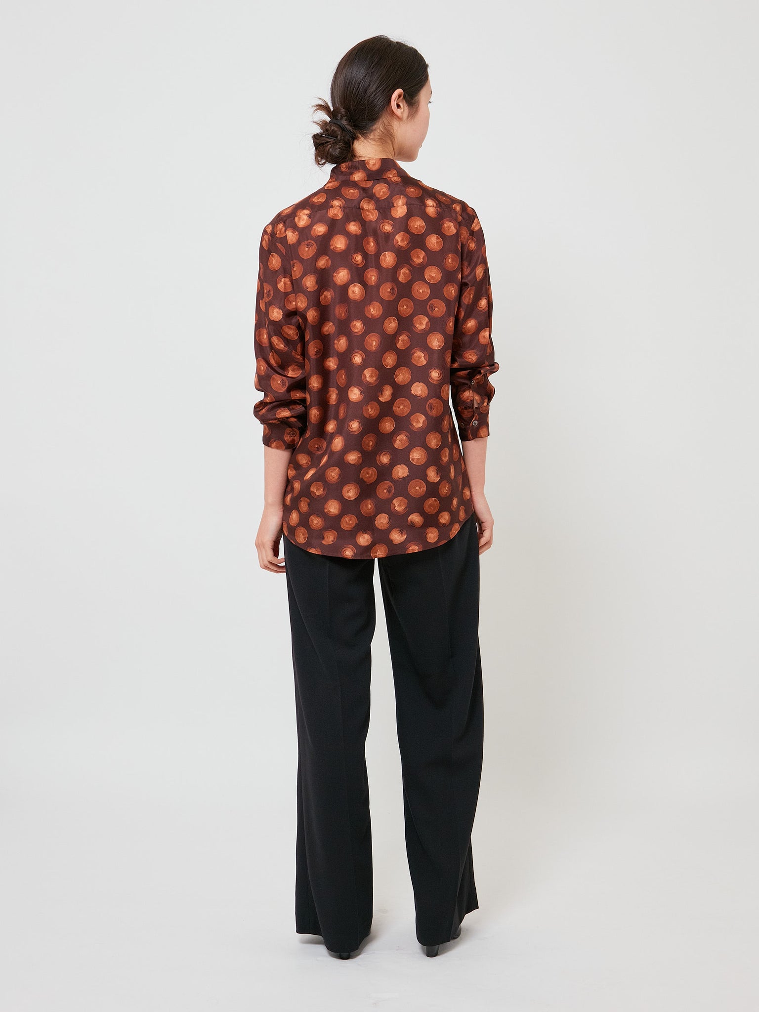 Clavel Shirt Brown Big Polka Dots