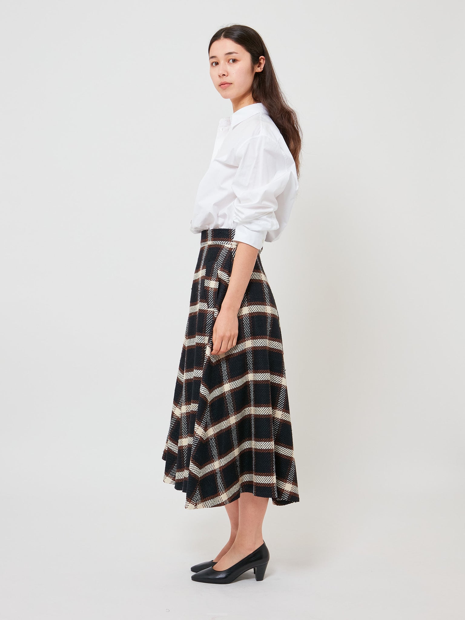 A Line Panel Skirt Check