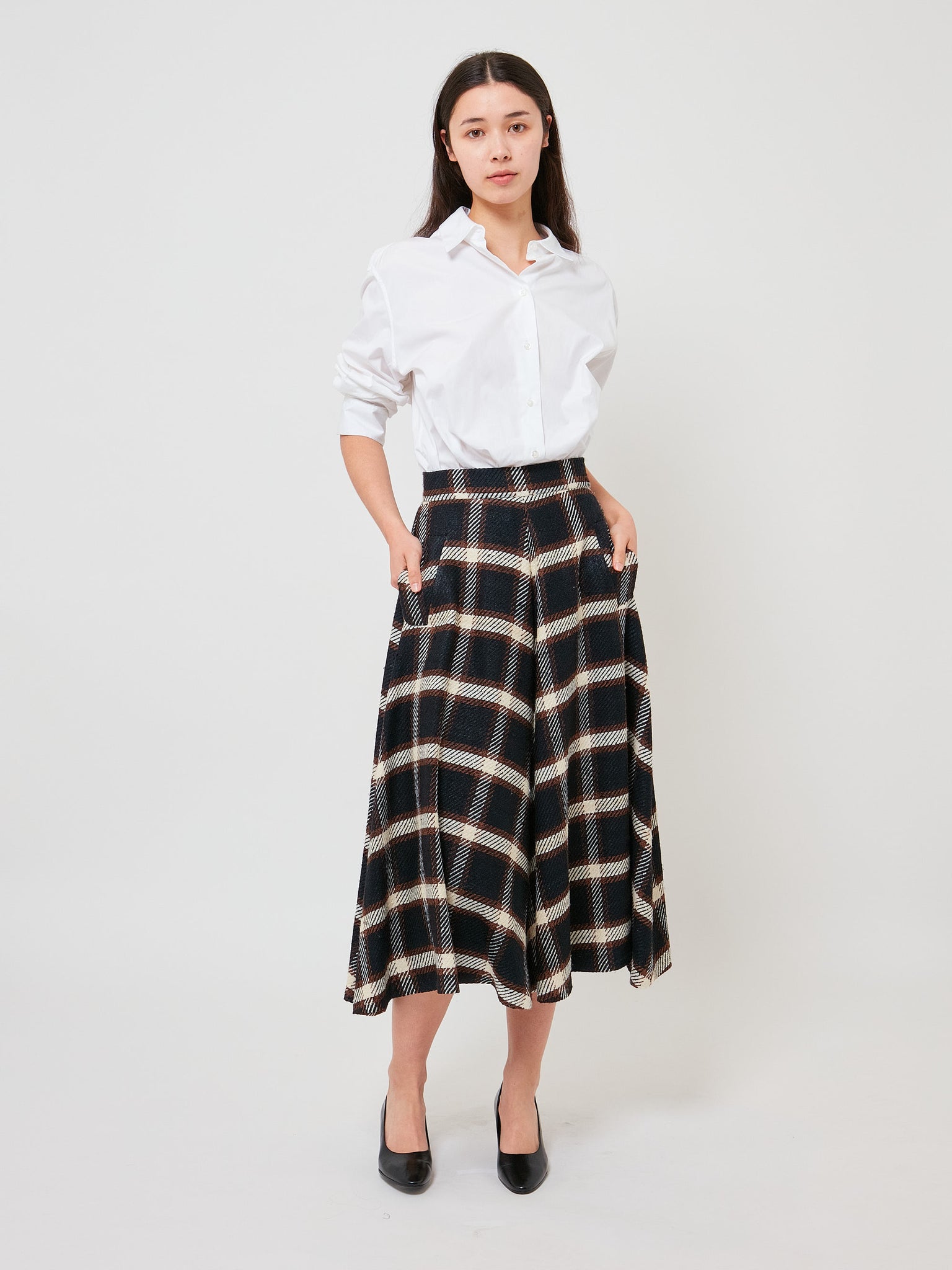 A Line Panel Skirt Check