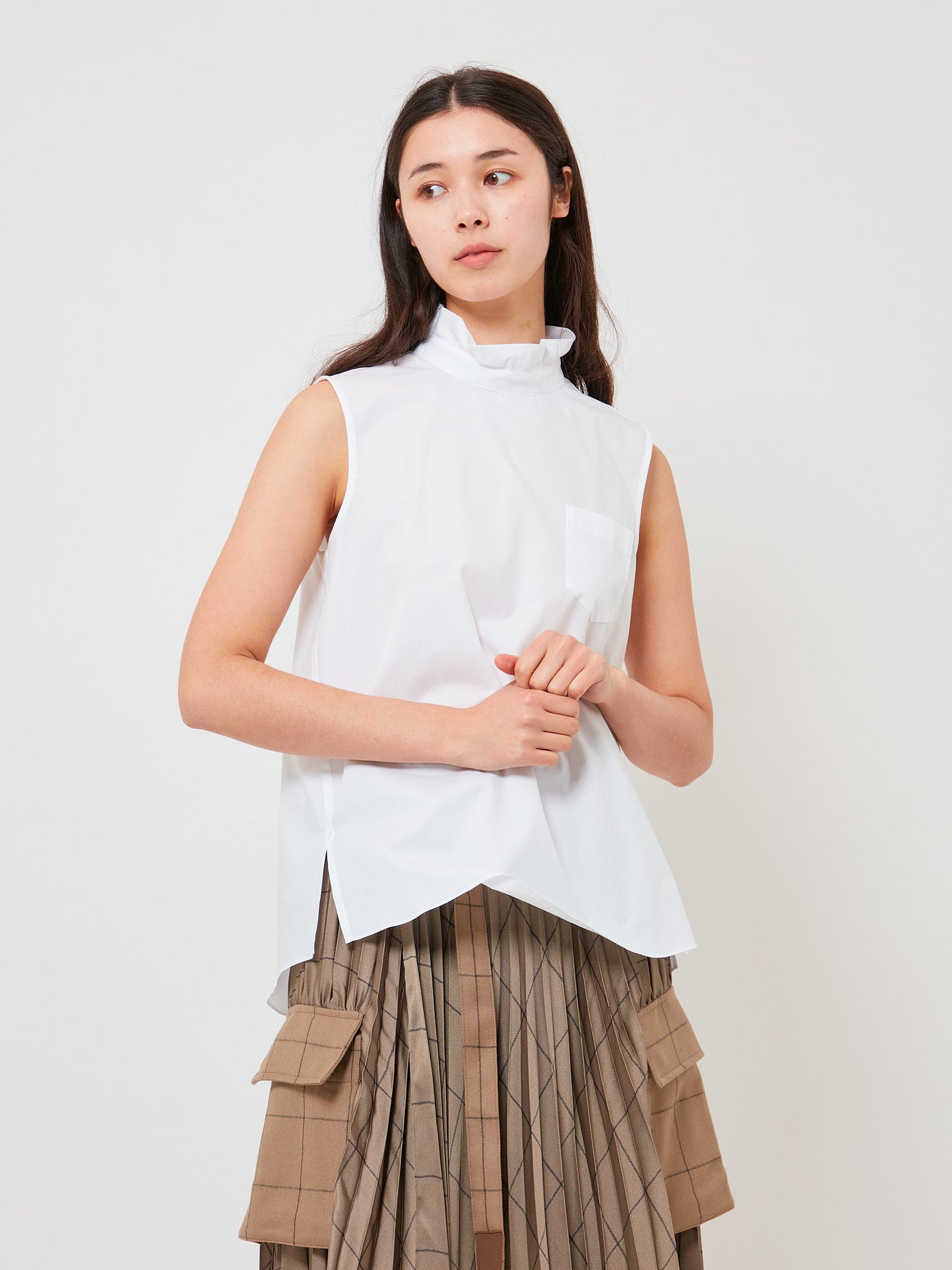 Cotton Poplin Pullover Off White