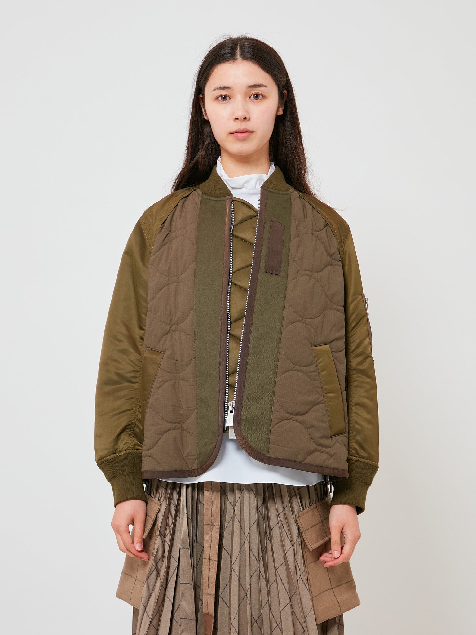 Nylon Twill x Rip Stop Jacket Khaki and Olive