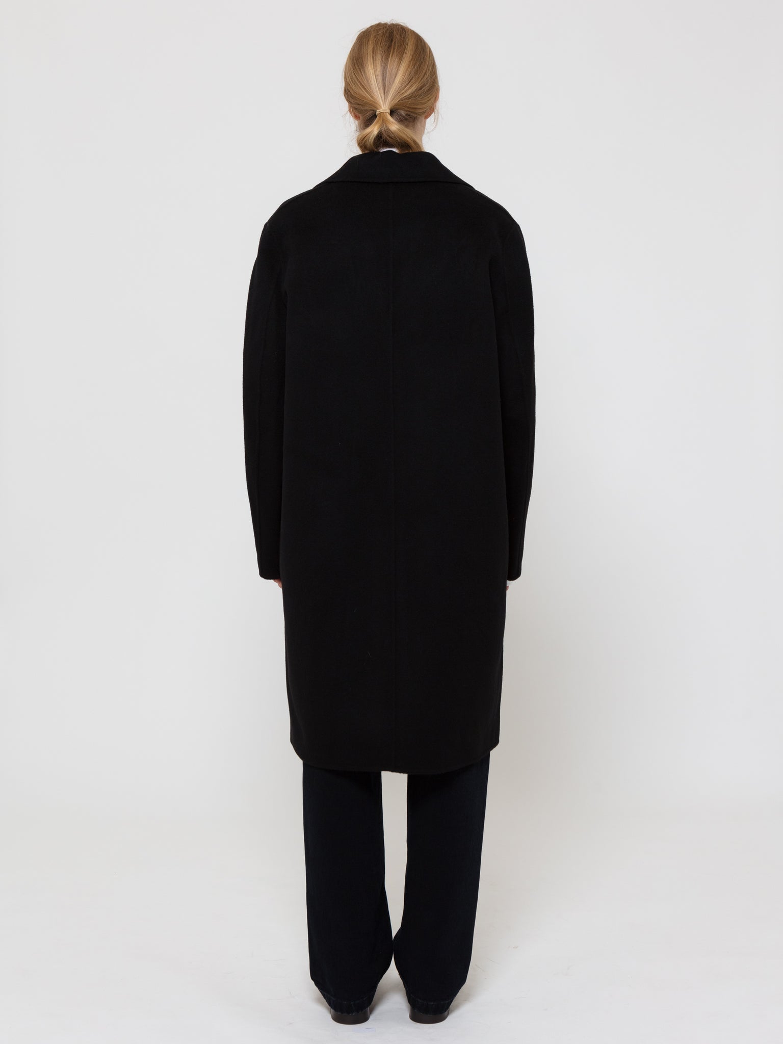 Single-Breasted Wool Coat Black