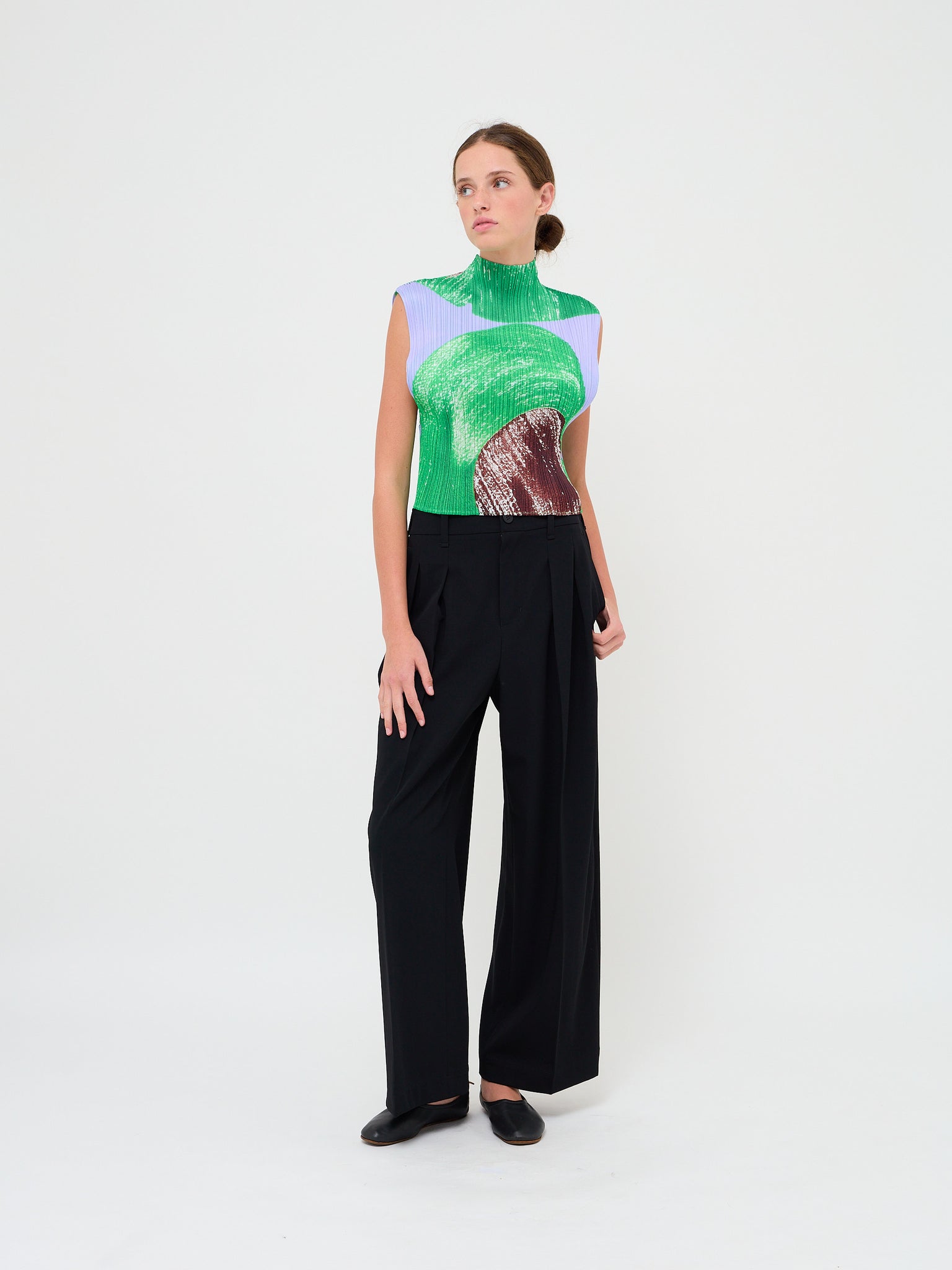 Backlight Print Top Green