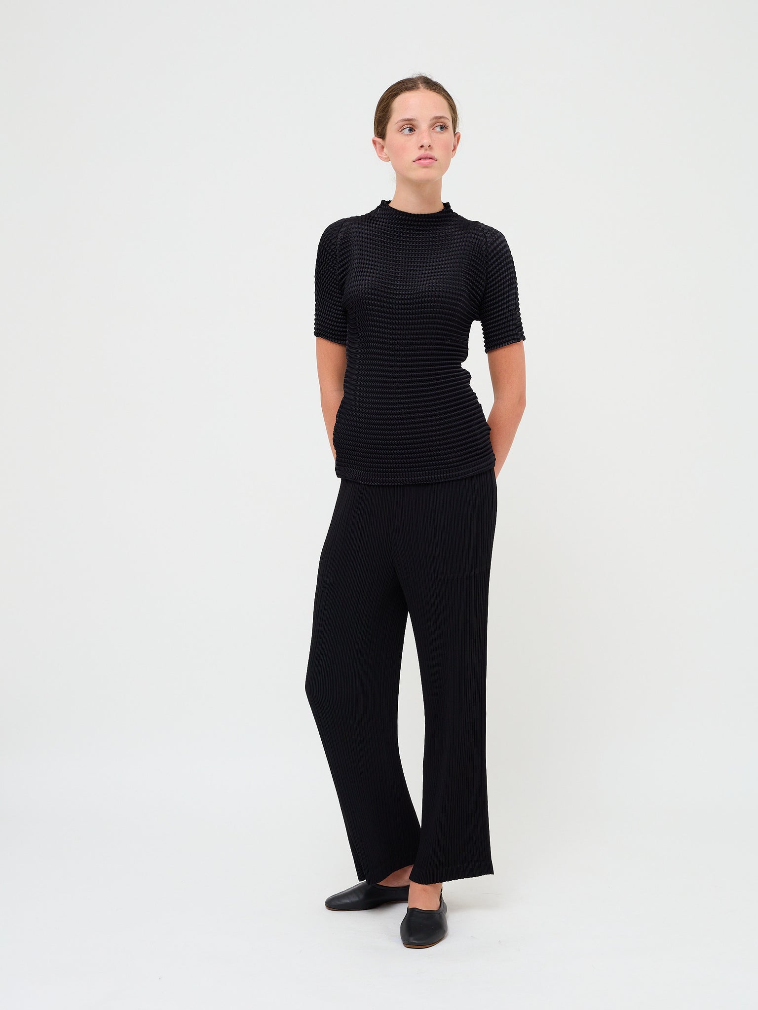 Hatching Pants Black