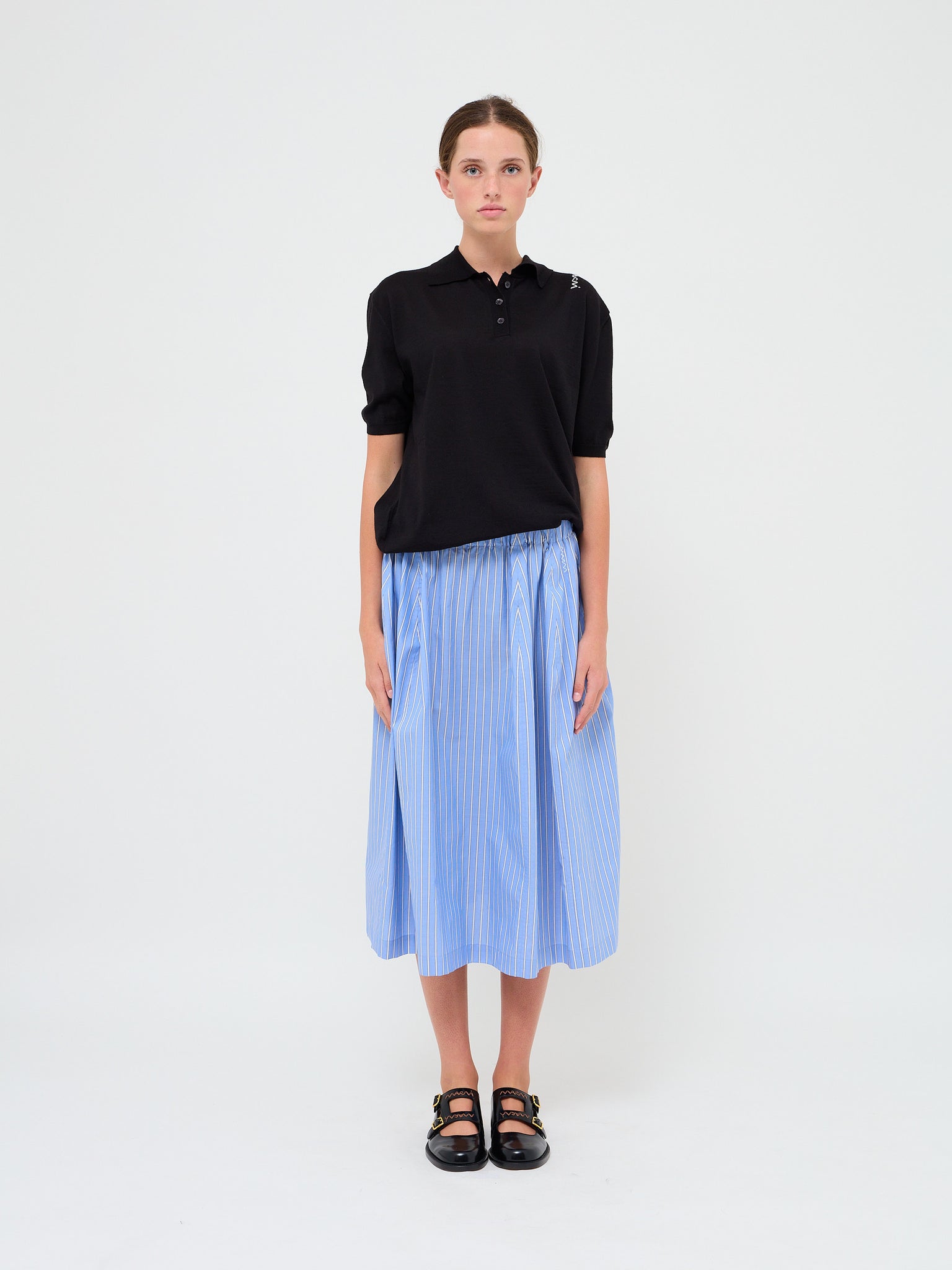 Midi Skirt Stripe Blue