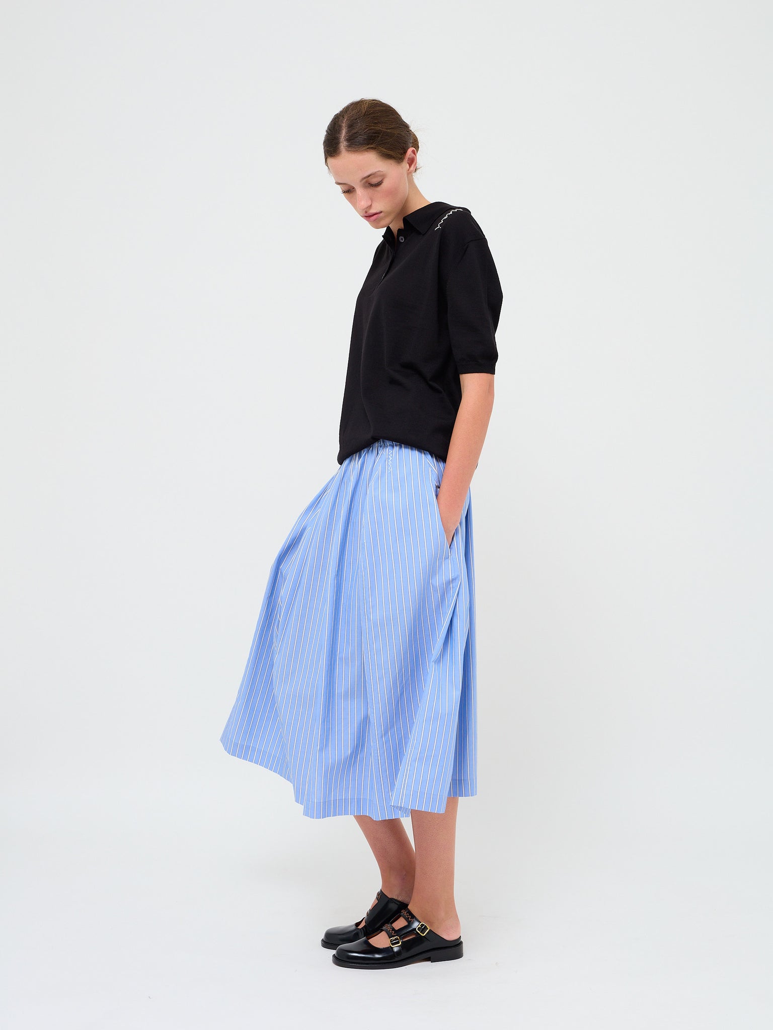 Midi Skirt Stripe Blue