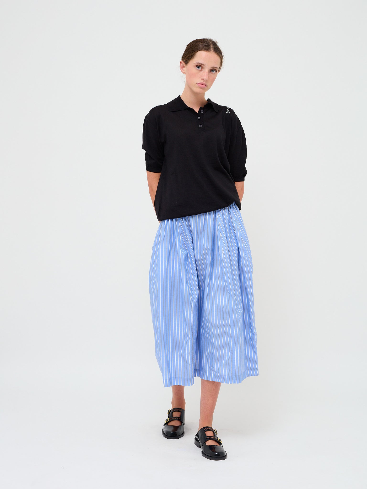 Midi Skirt Stripe Blue