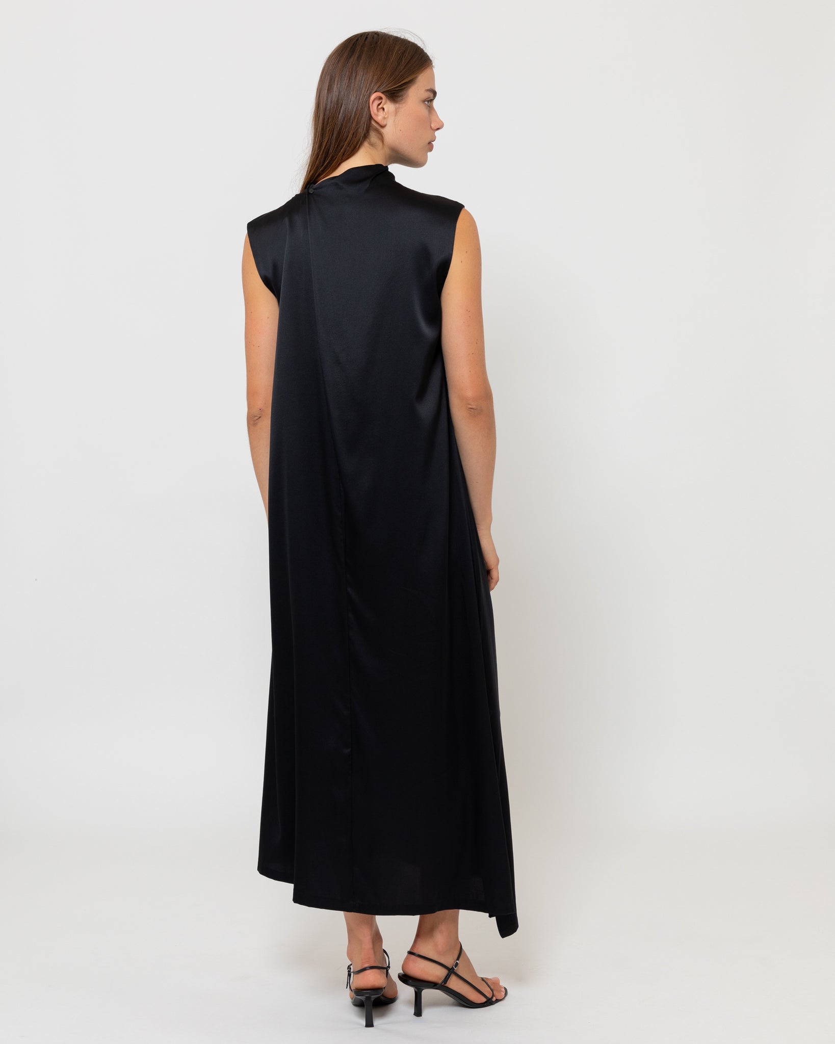 Dinari Sleeveless Silk Dress Black