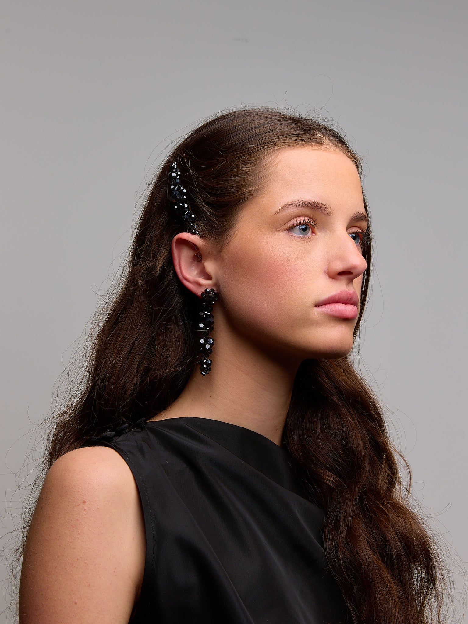 Cluster Drip Earrings Jet