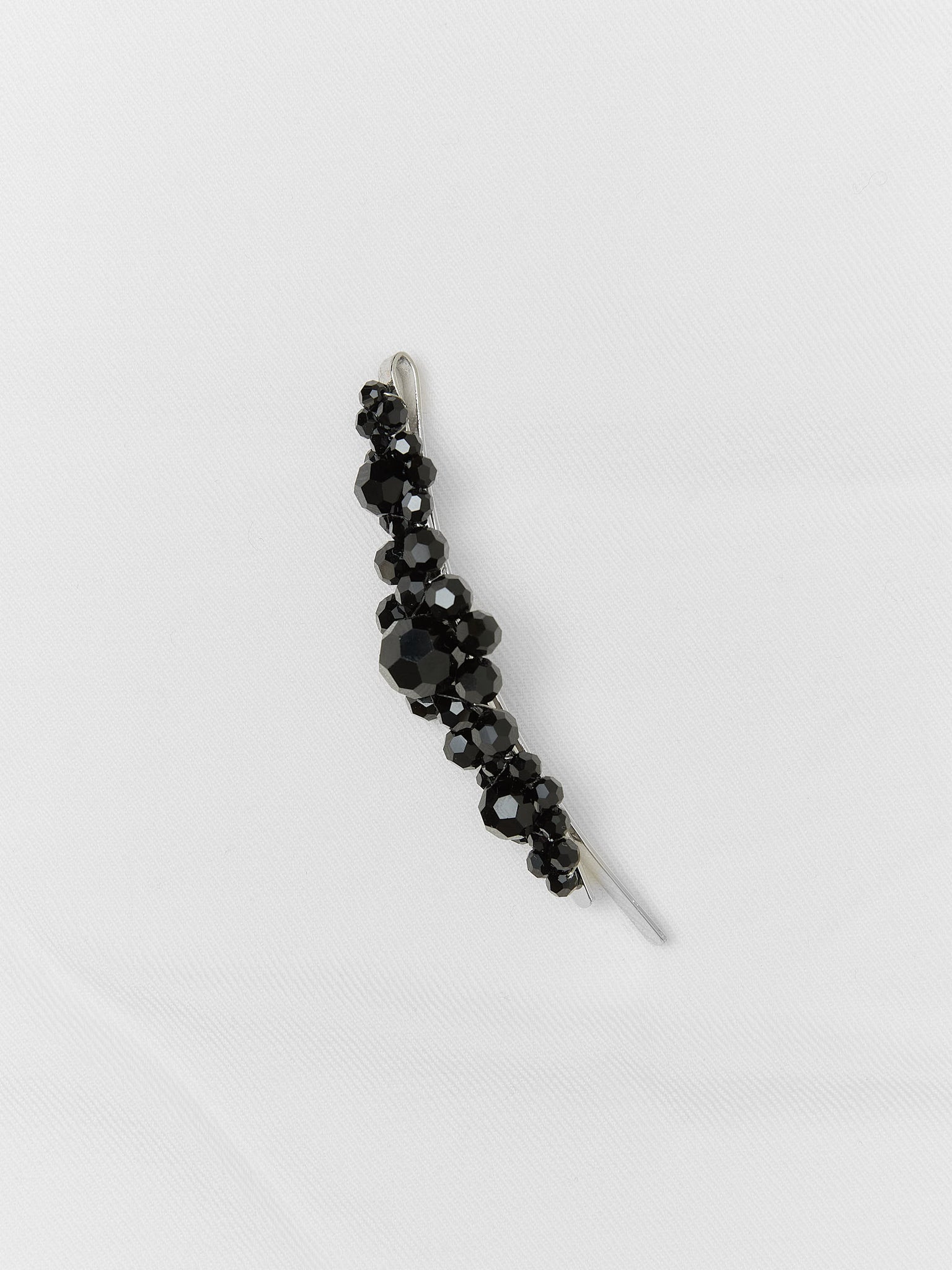 Jet Crystal Flower Hairclip Large Flower