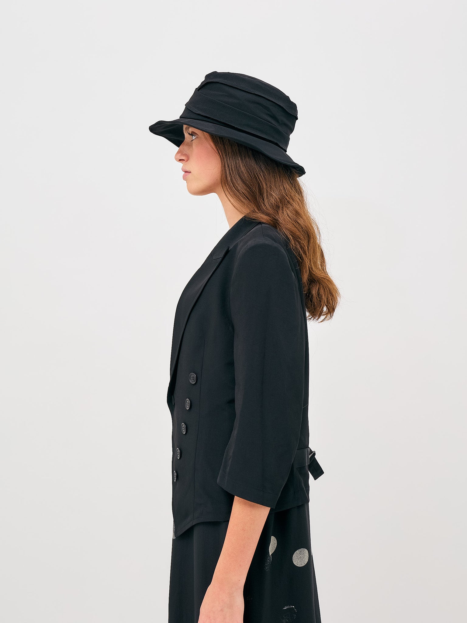 U 3/4 Sleeve Jacket Black