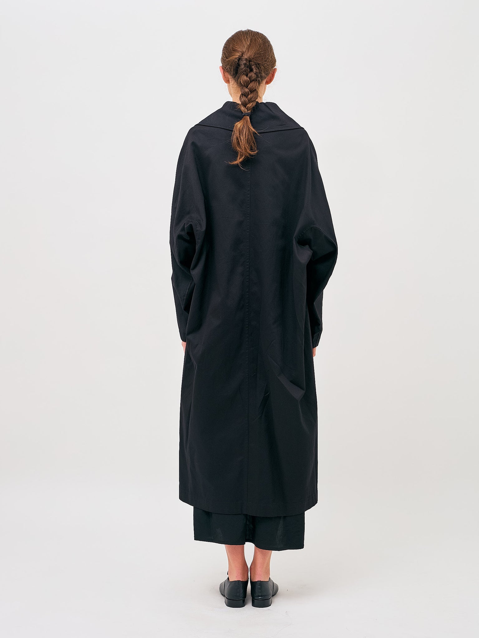 U-Long Cape Cotton Black