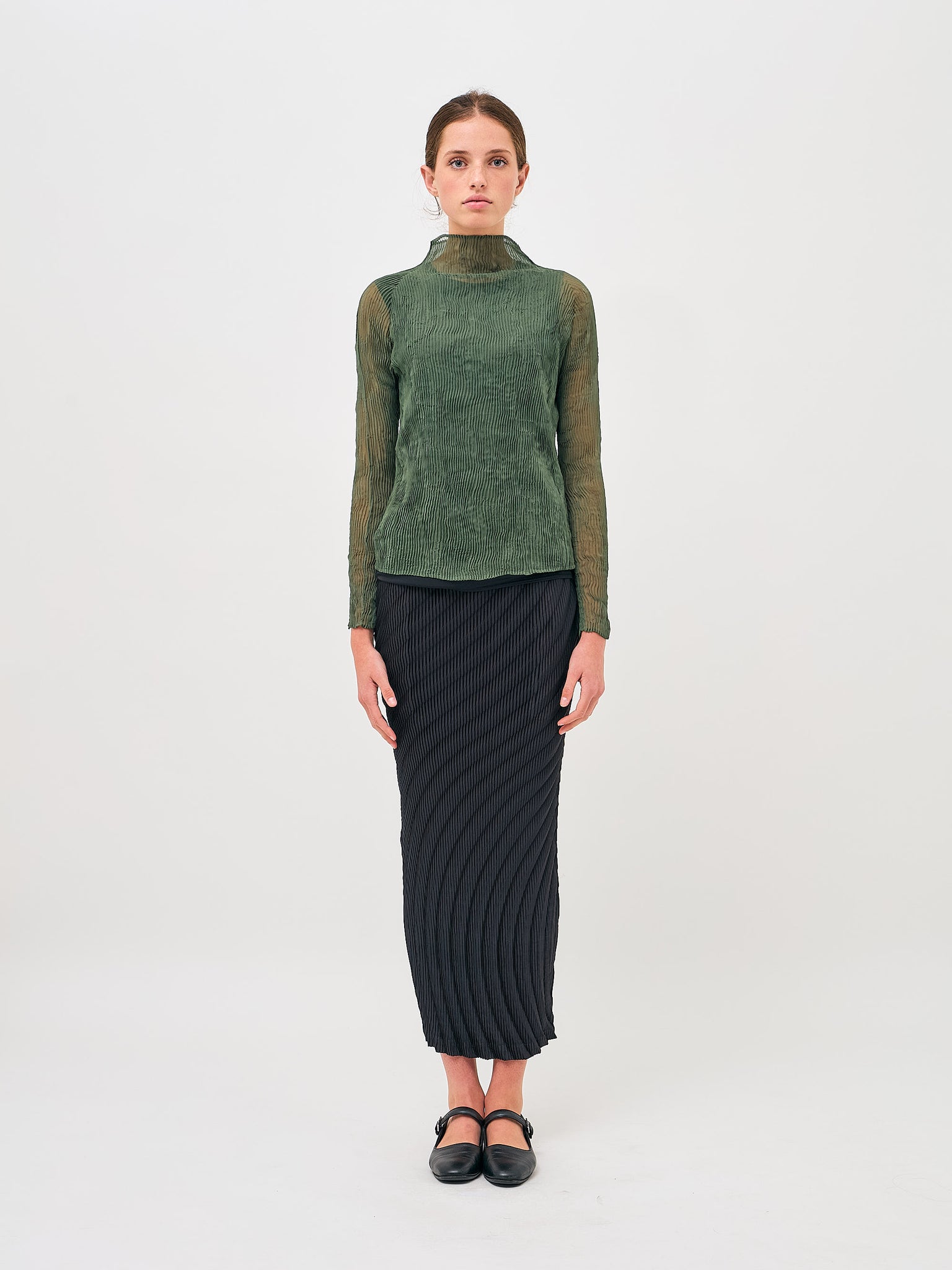 Chiffon Twist Top Night Green