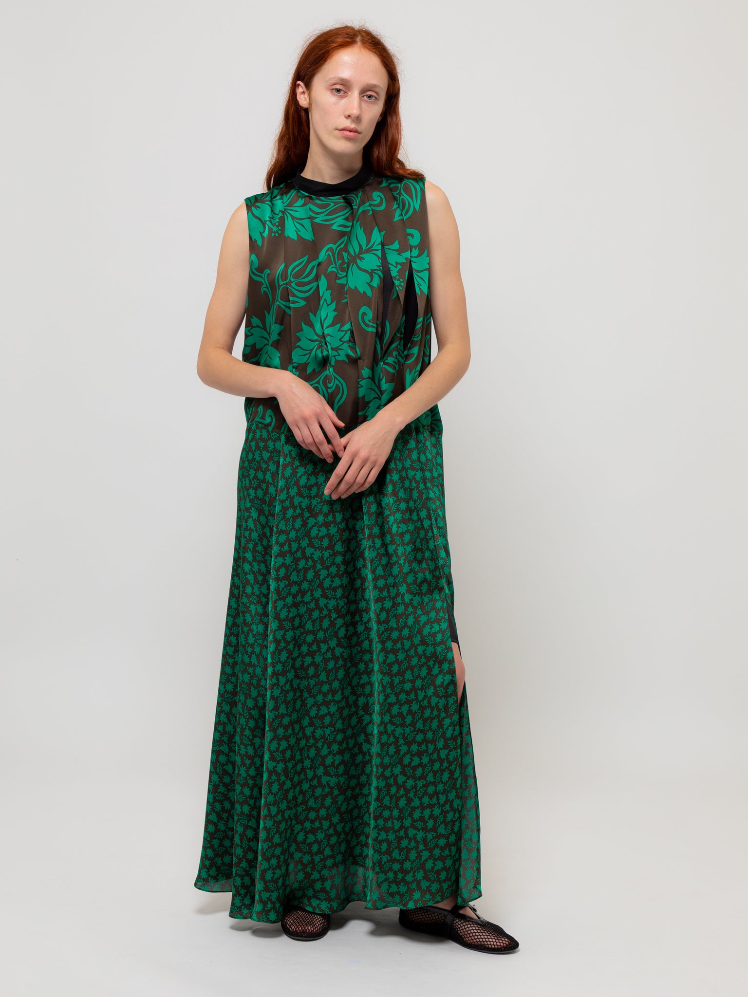 Floral Print Dress Green