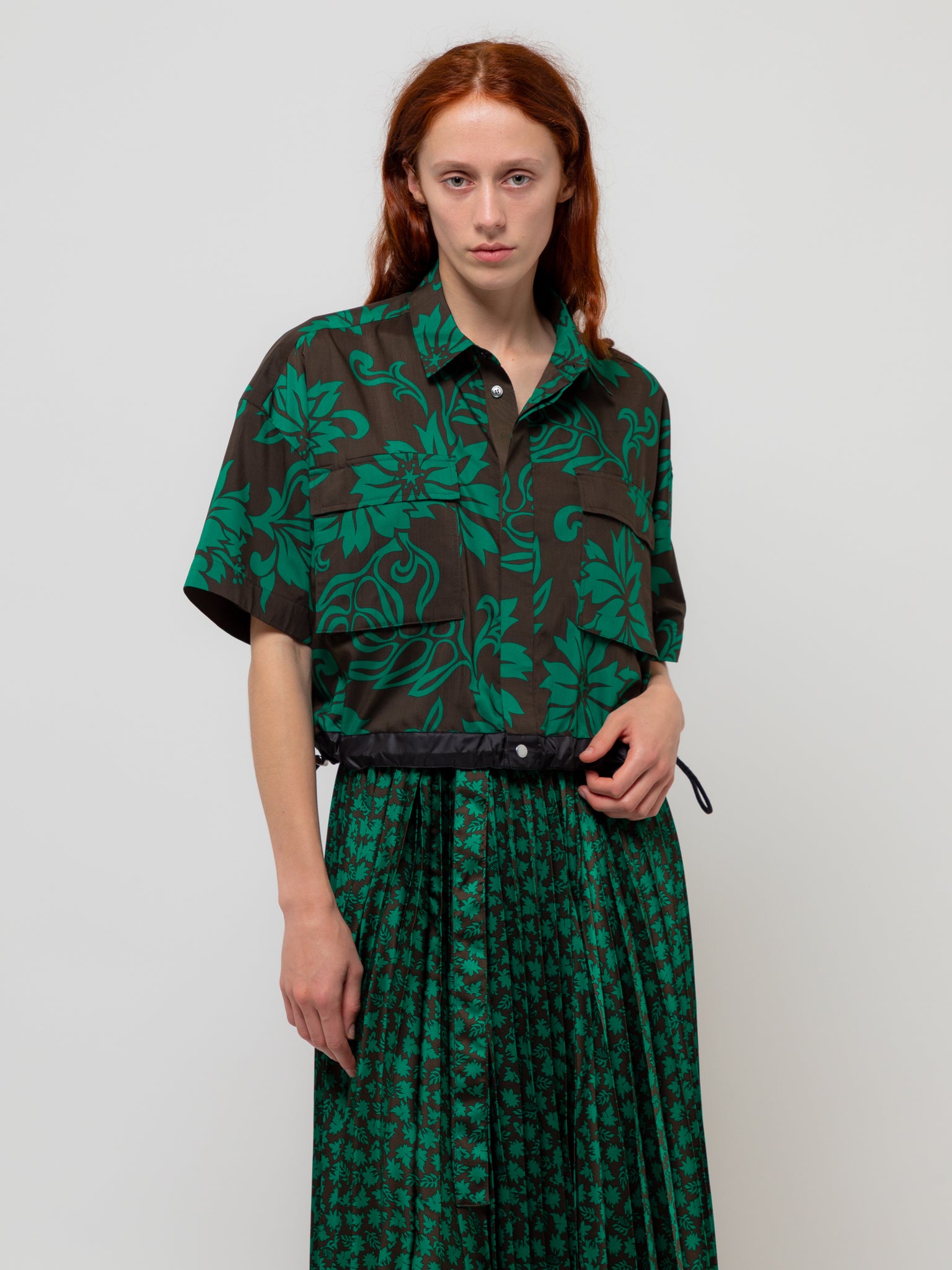 Floral Print Shirt Green