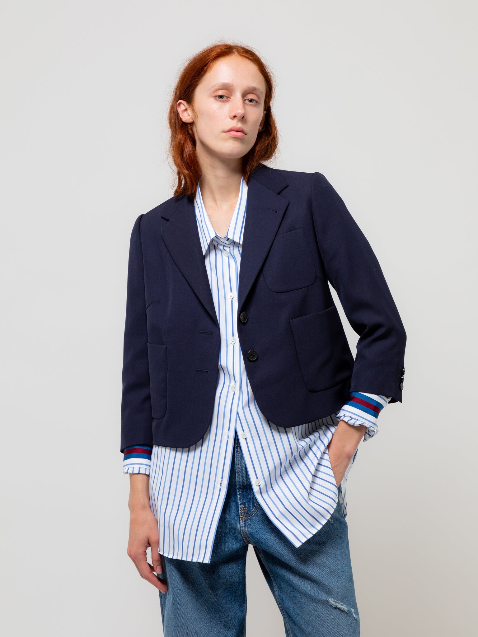 Bambis Cropped Jacket Navy