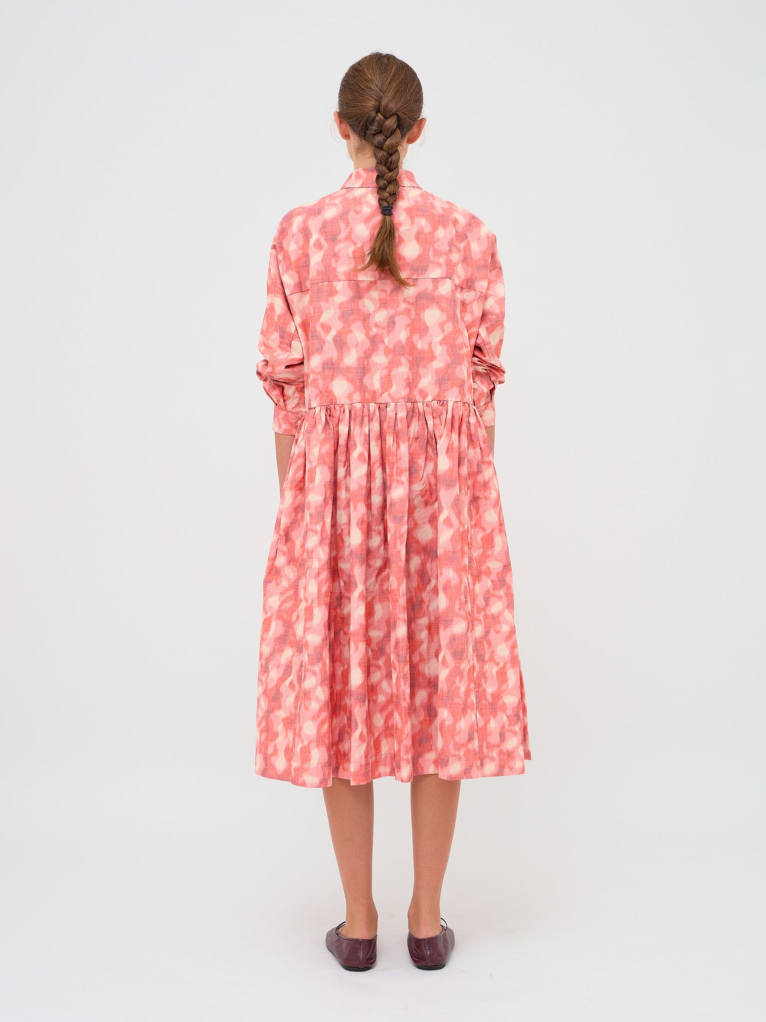 Paga Rouch Dress Ikat Coral