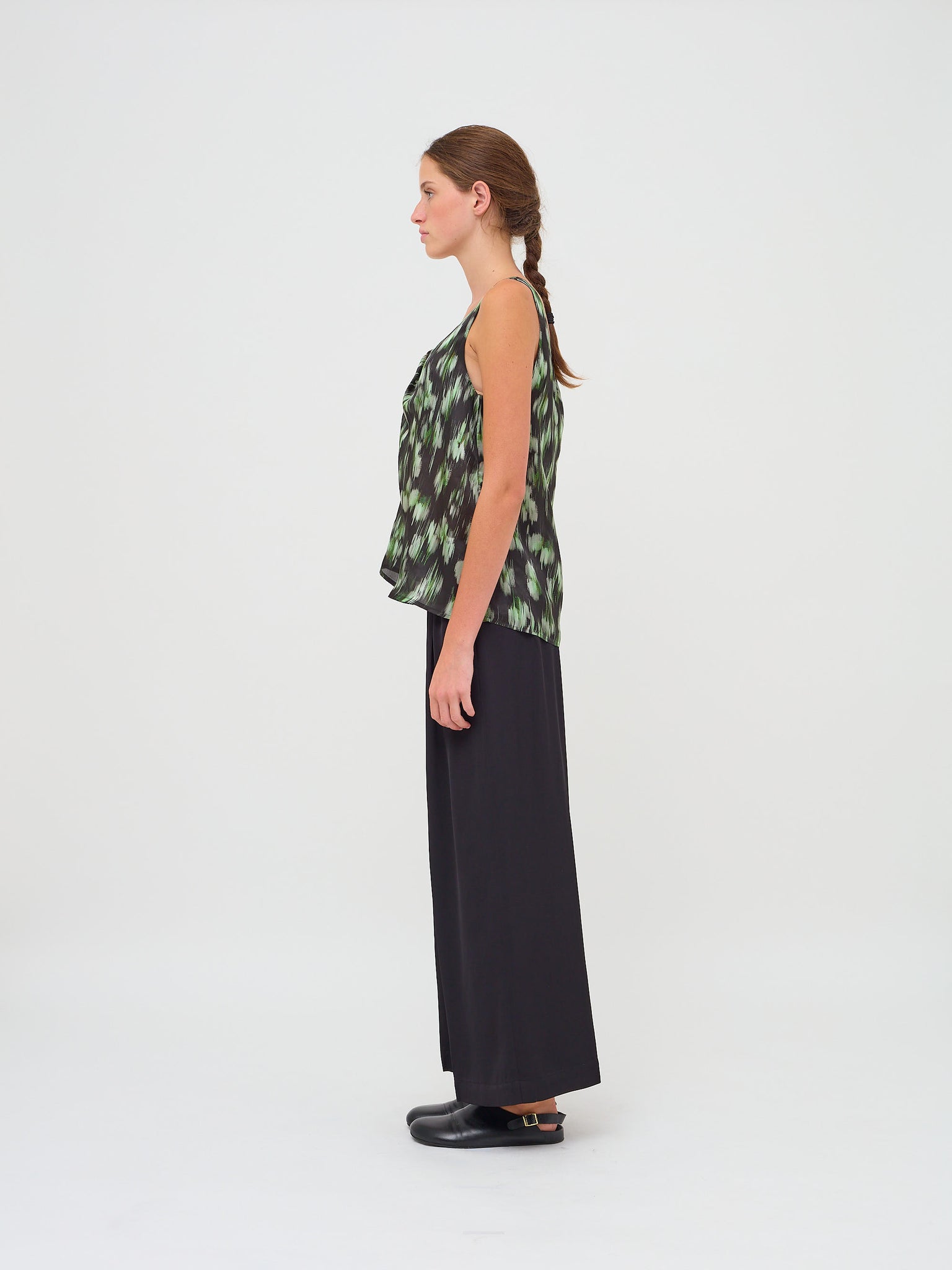 Pima Wide Leg Cropped Black