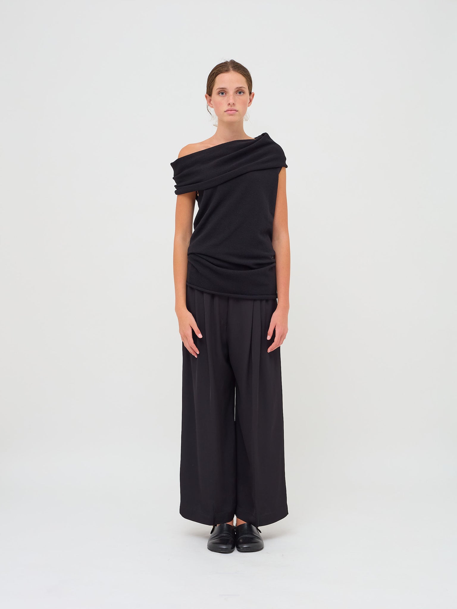 Pima Wide Leg Cropped Black