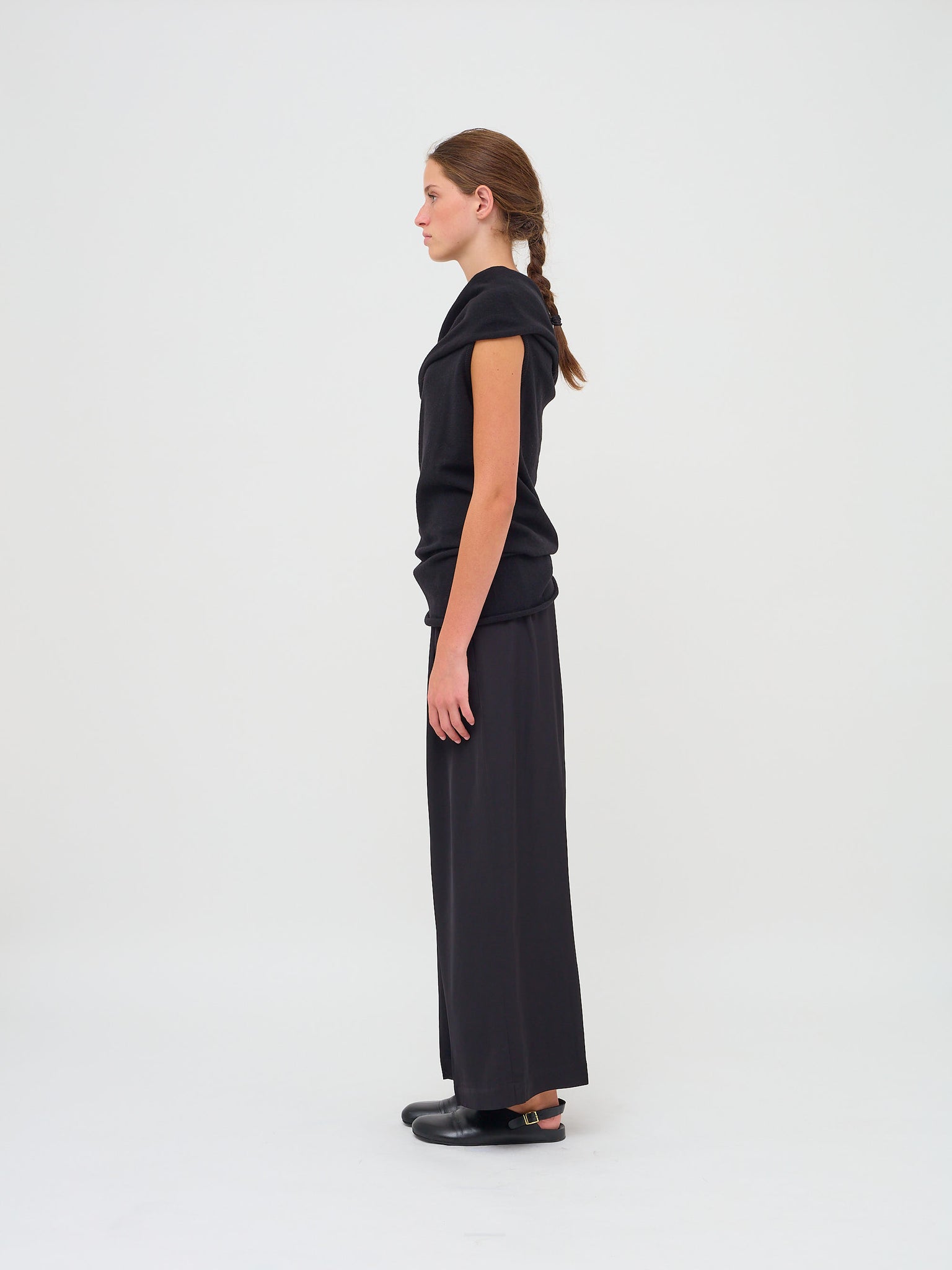 Pima Wide Leg Cropped Black