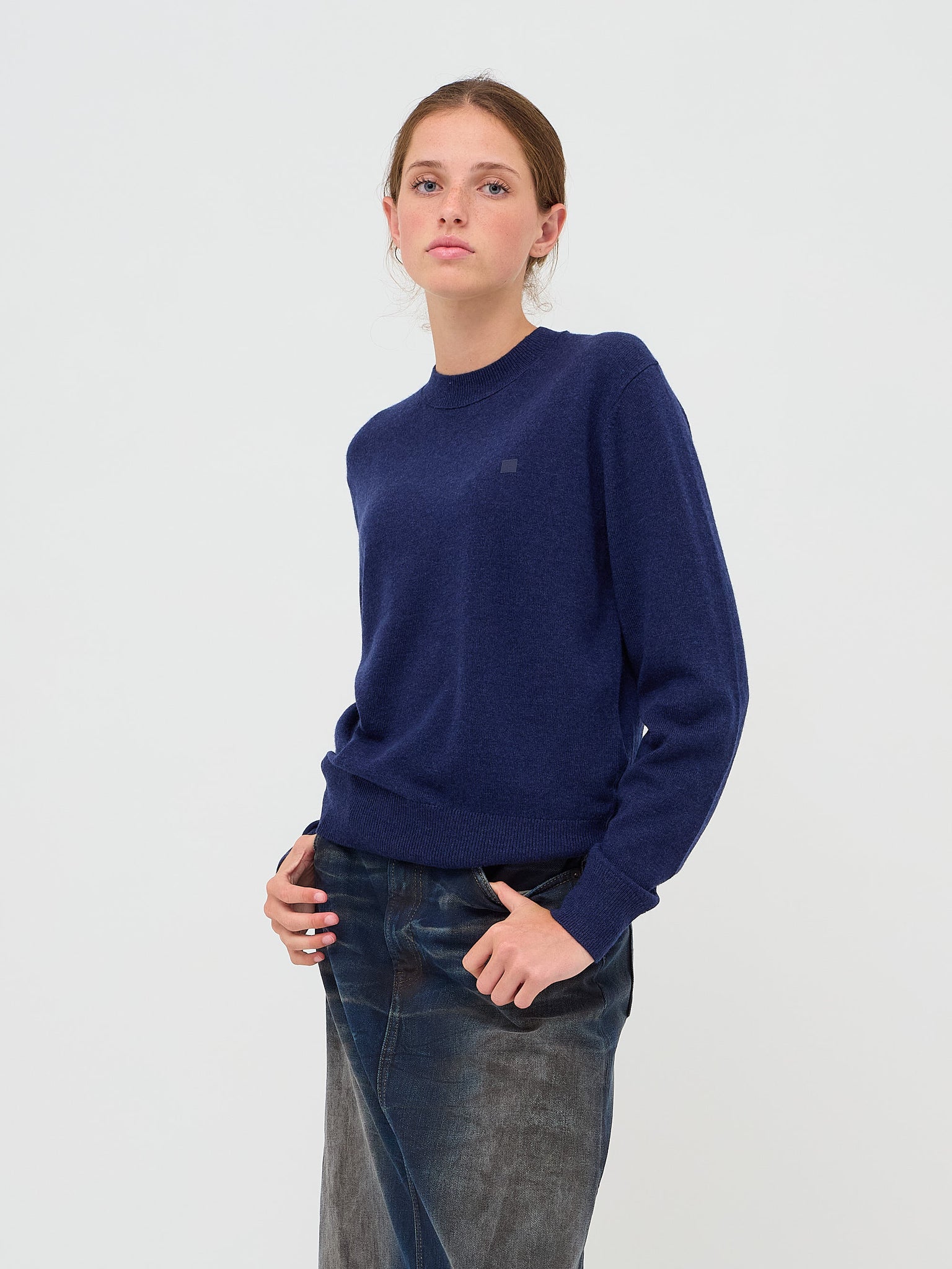 Face Sweater Navy Melange