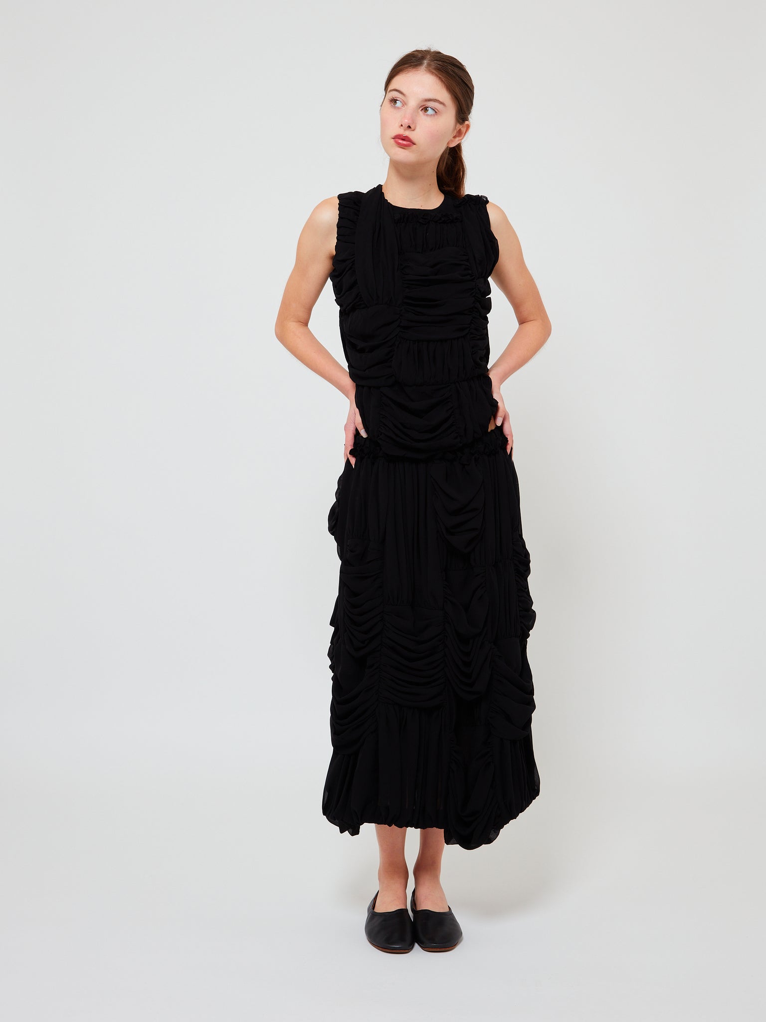 Draped Panelled Skirt Black