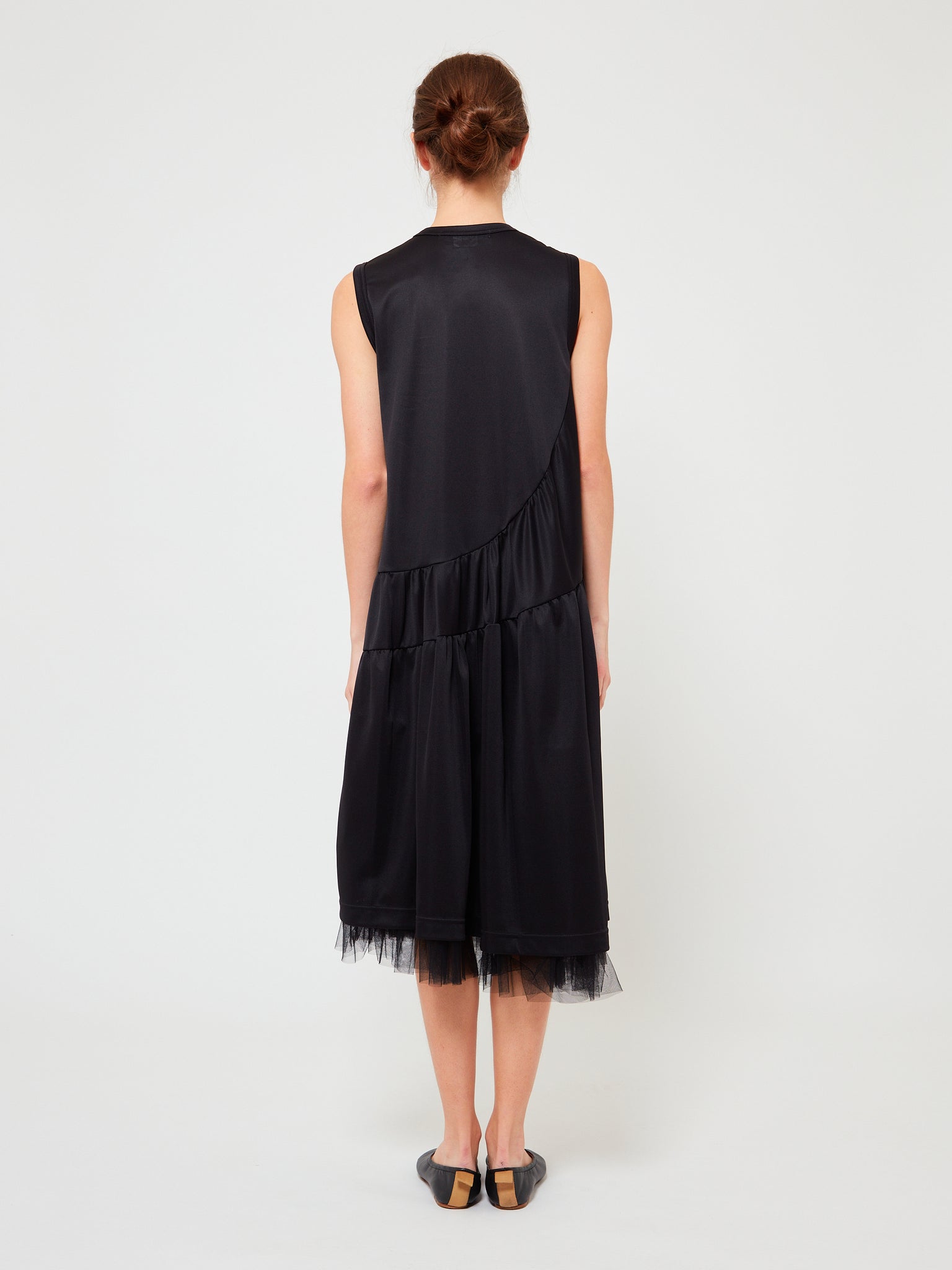 Sleeveless Dress with Tulle Black