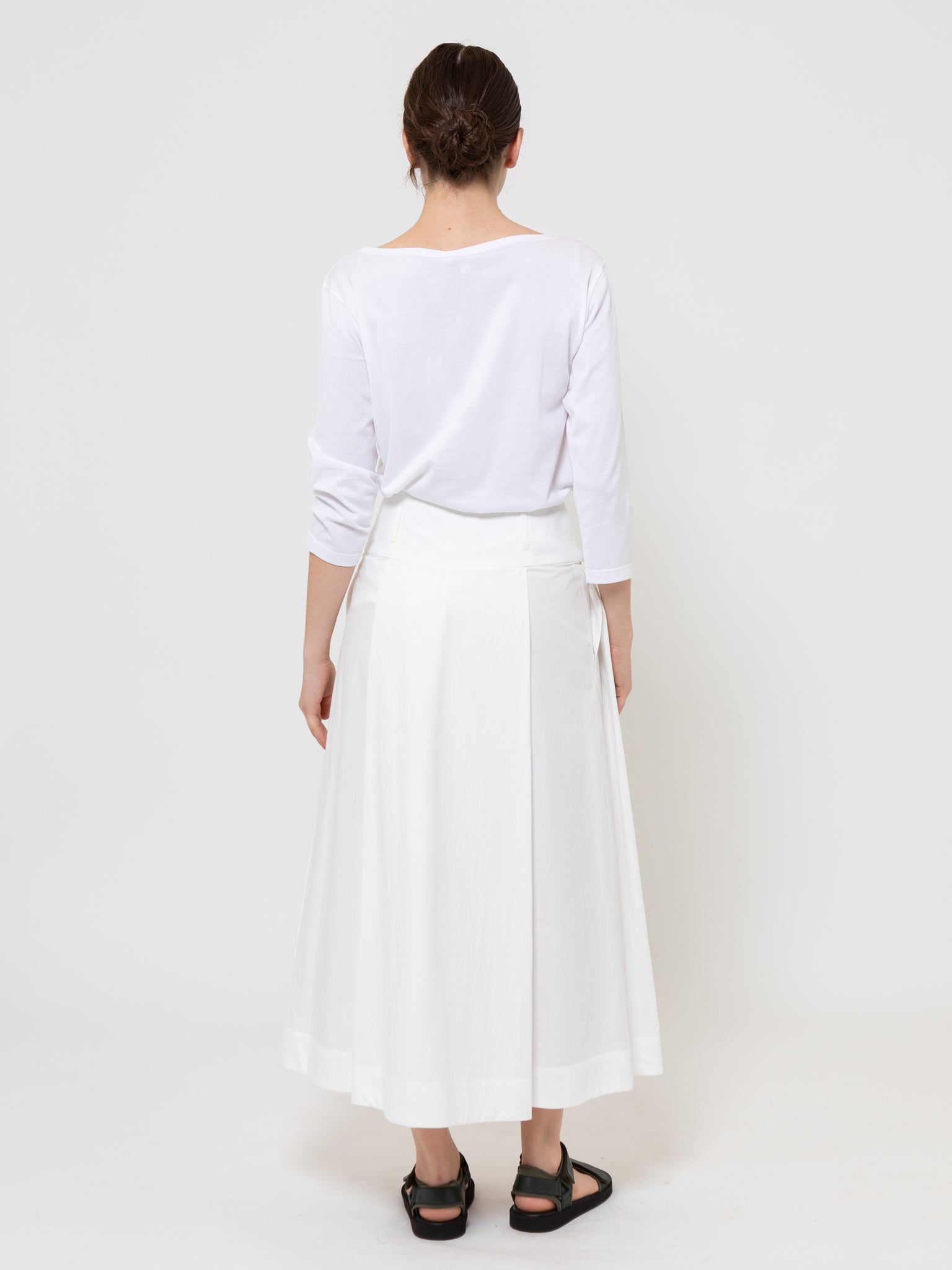 The Pleat Wrap Skirt White