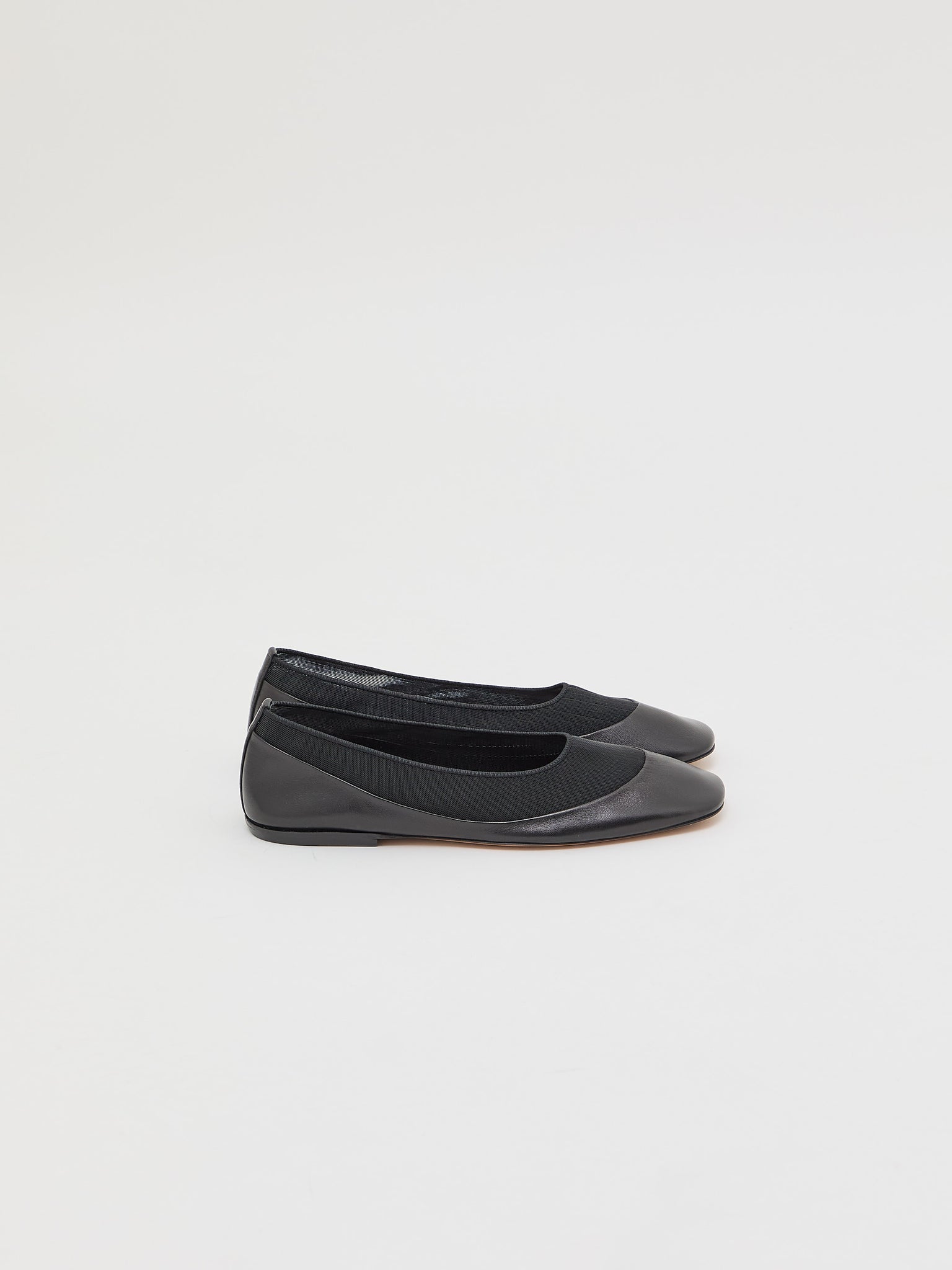 Leather Ballet Flats Black