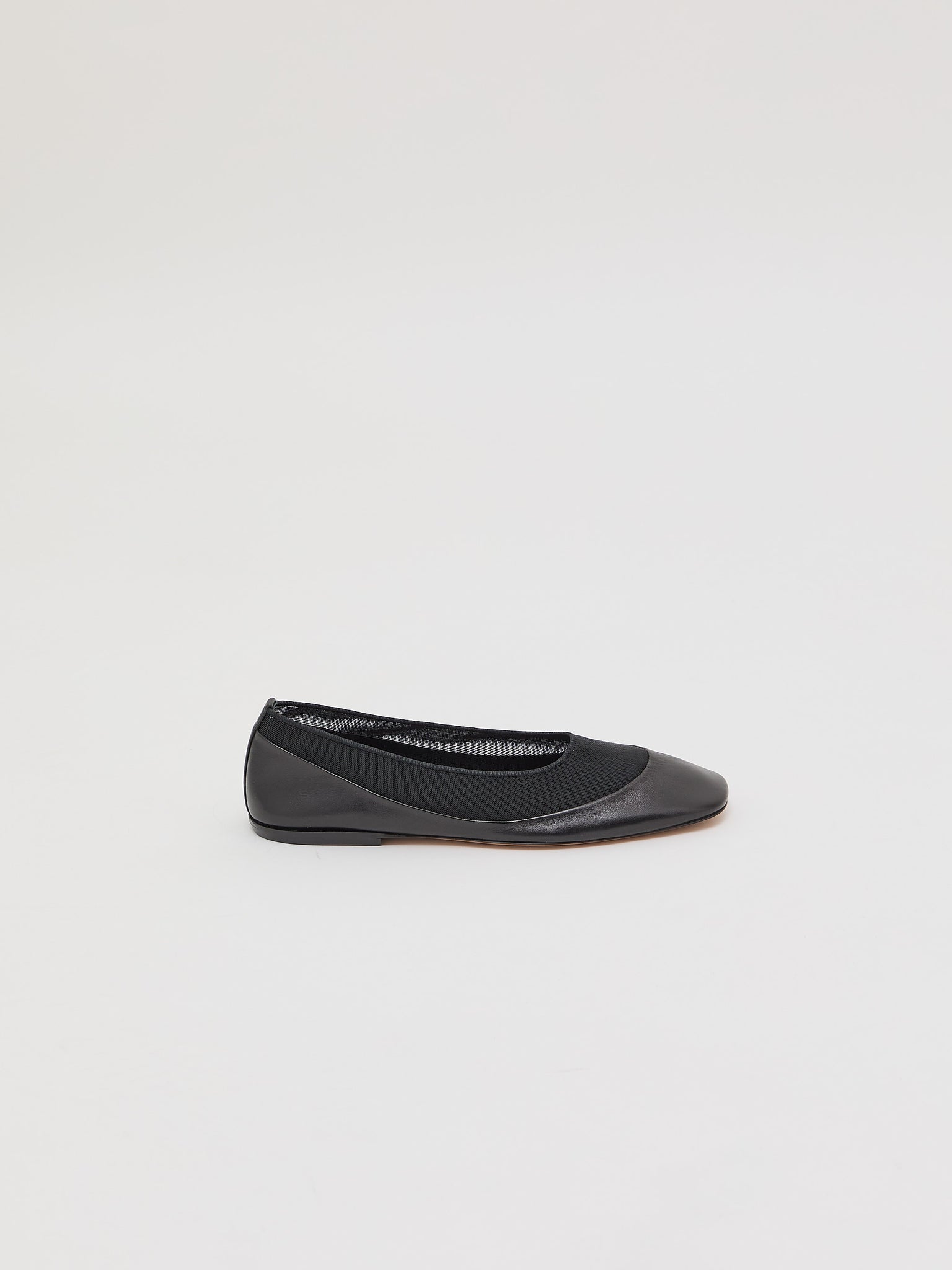 Leather Ballet Flats Black