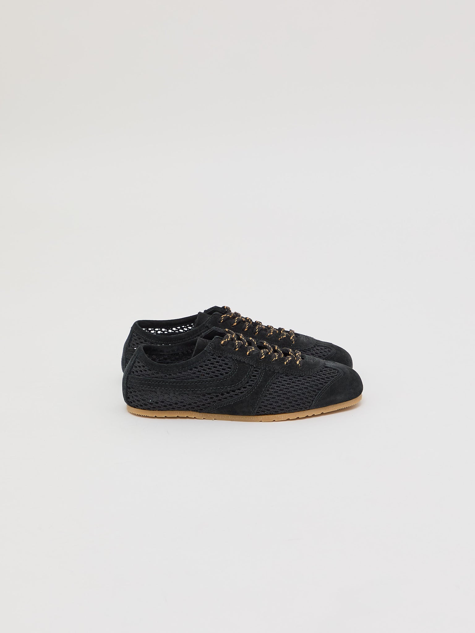 Suede Mesh Sneakers Black