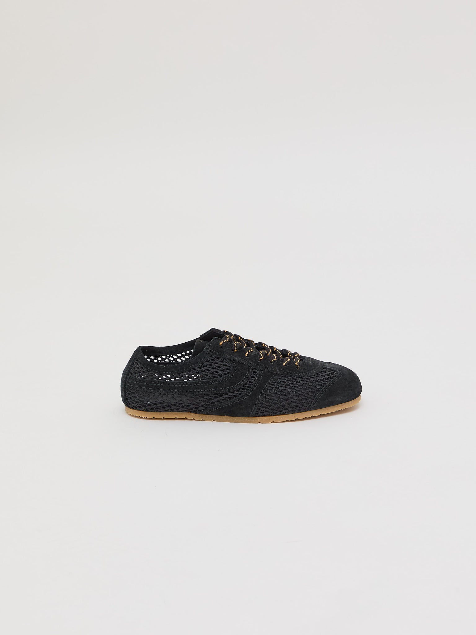 Suede Mesh Sneakers Black