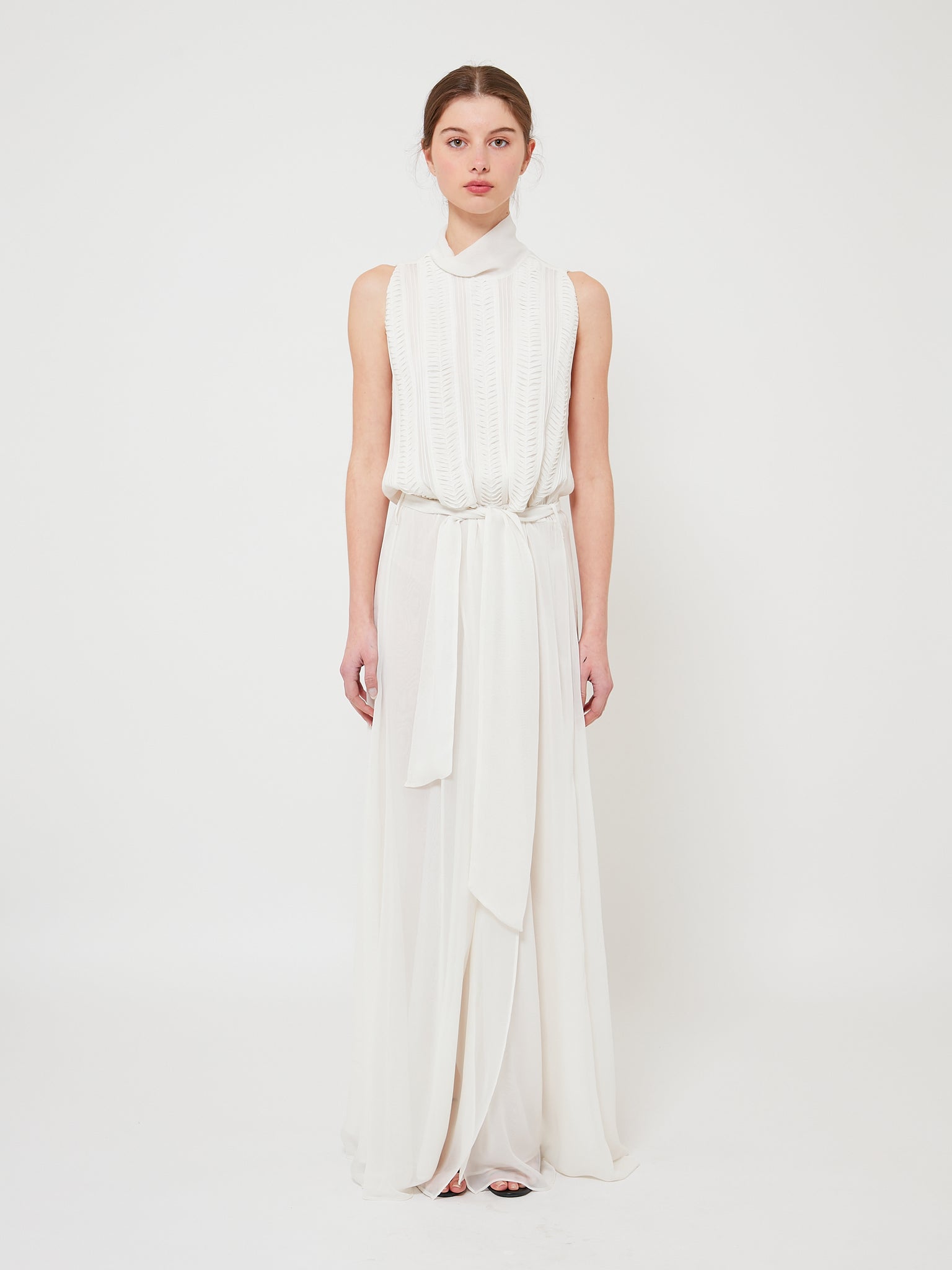 Origami Georgette Dress Ivory