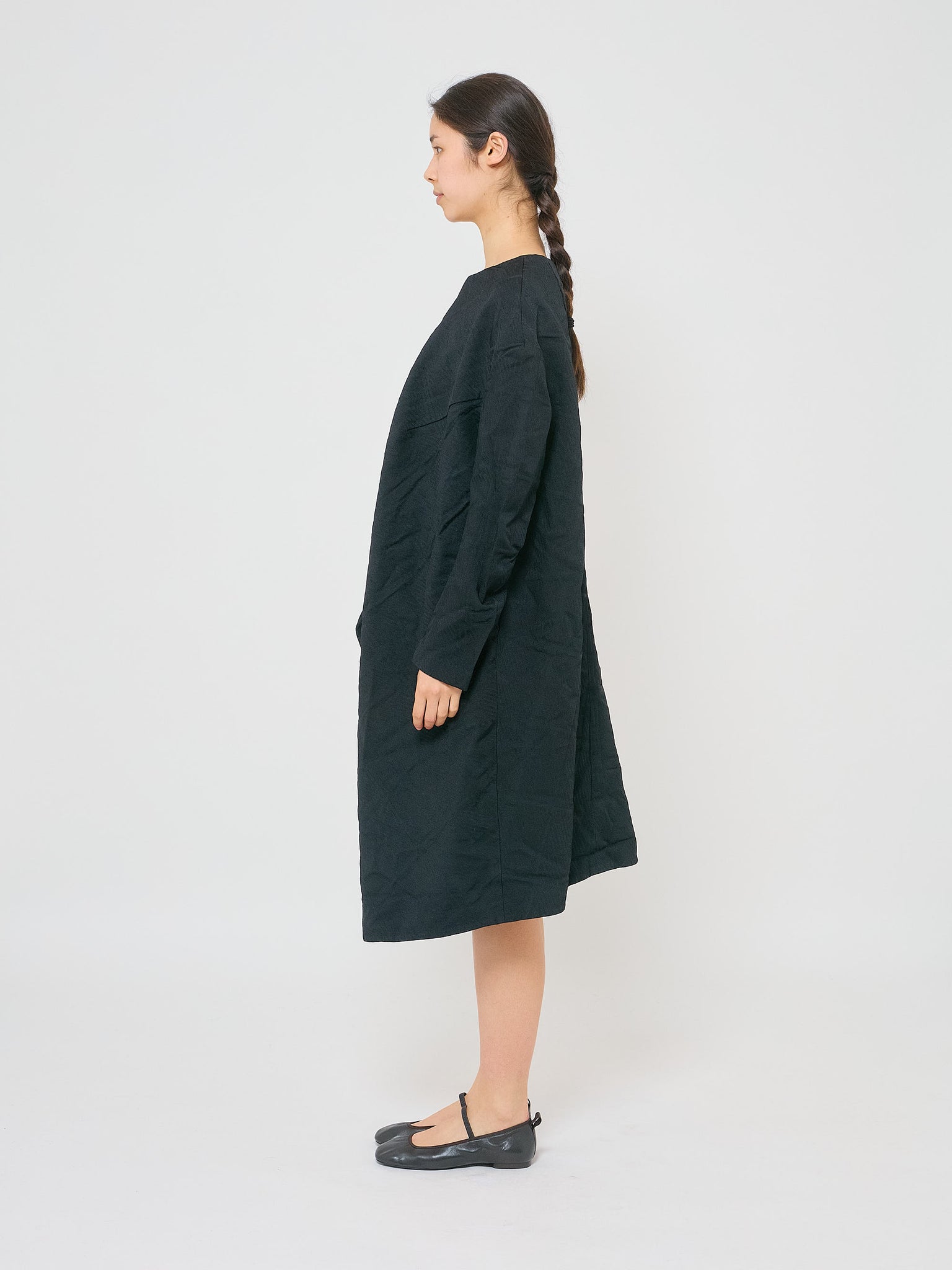 Jacquard Long Sleeve Dress Black