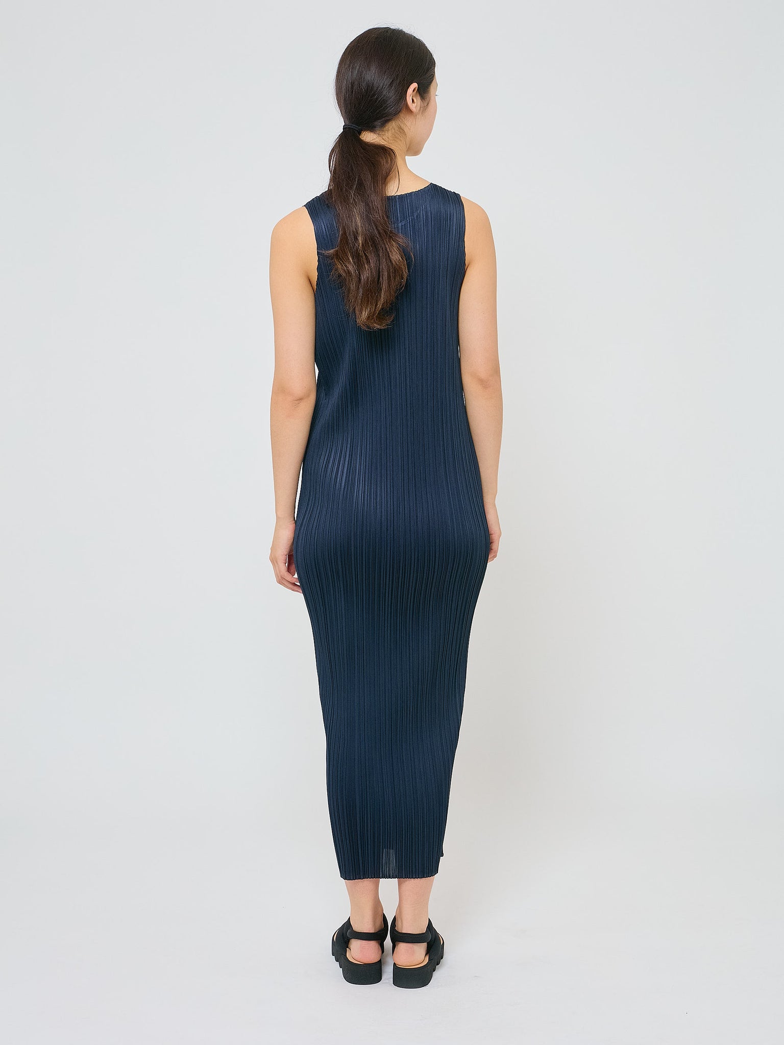 Pleats Dress Navy