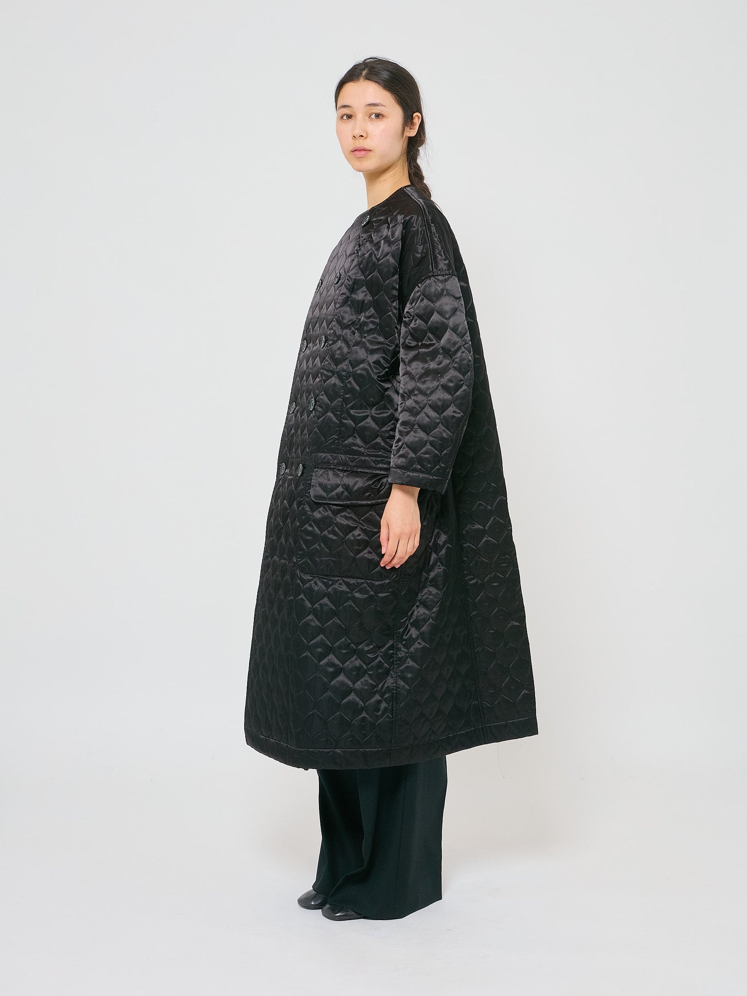 Nylon Coat Padded Black