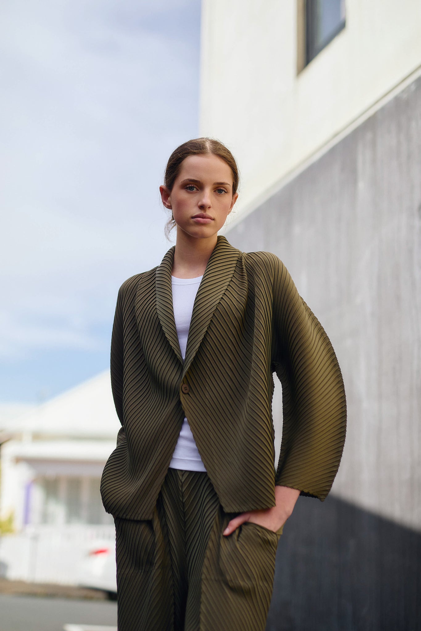 Soft Fold Cardigan Khaki
