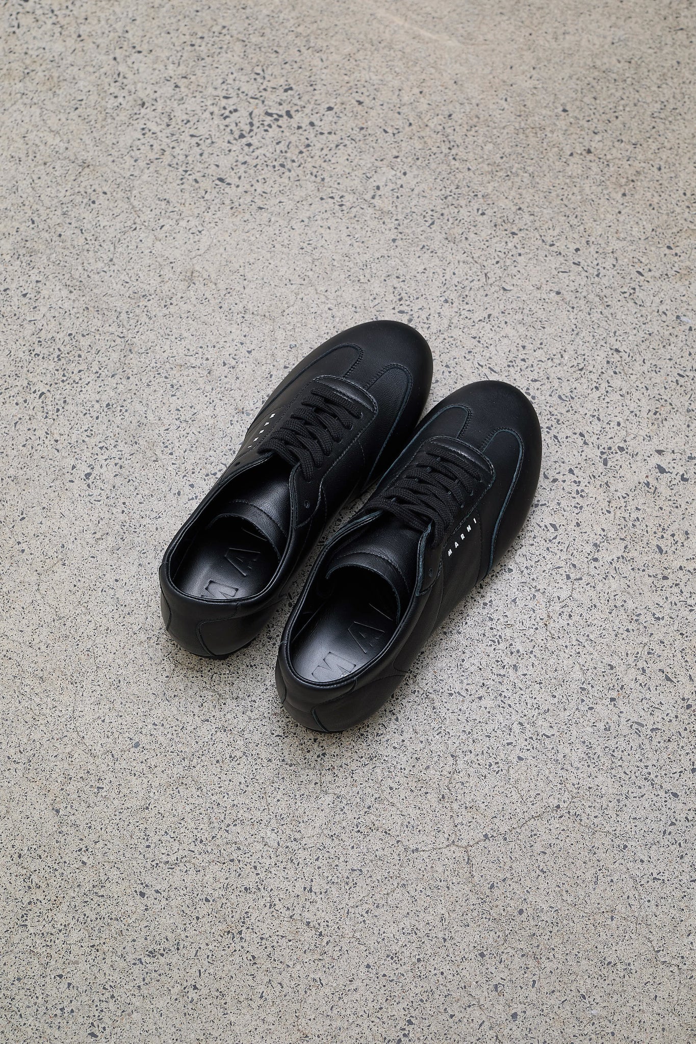 Soccer Nappa Leather Softy Sneakers Black