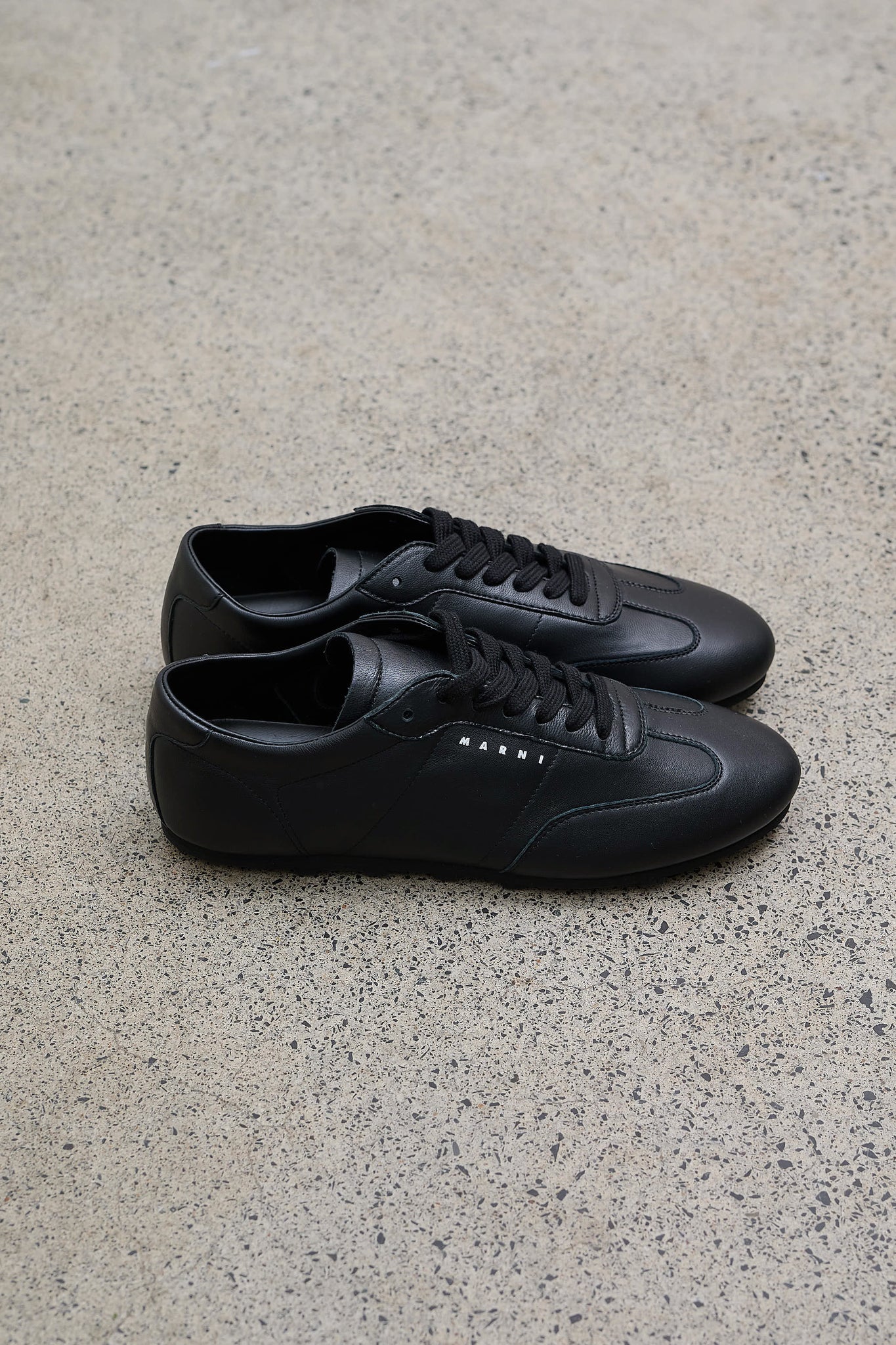 Soccer Nappa Leather Softy Sneakers Black