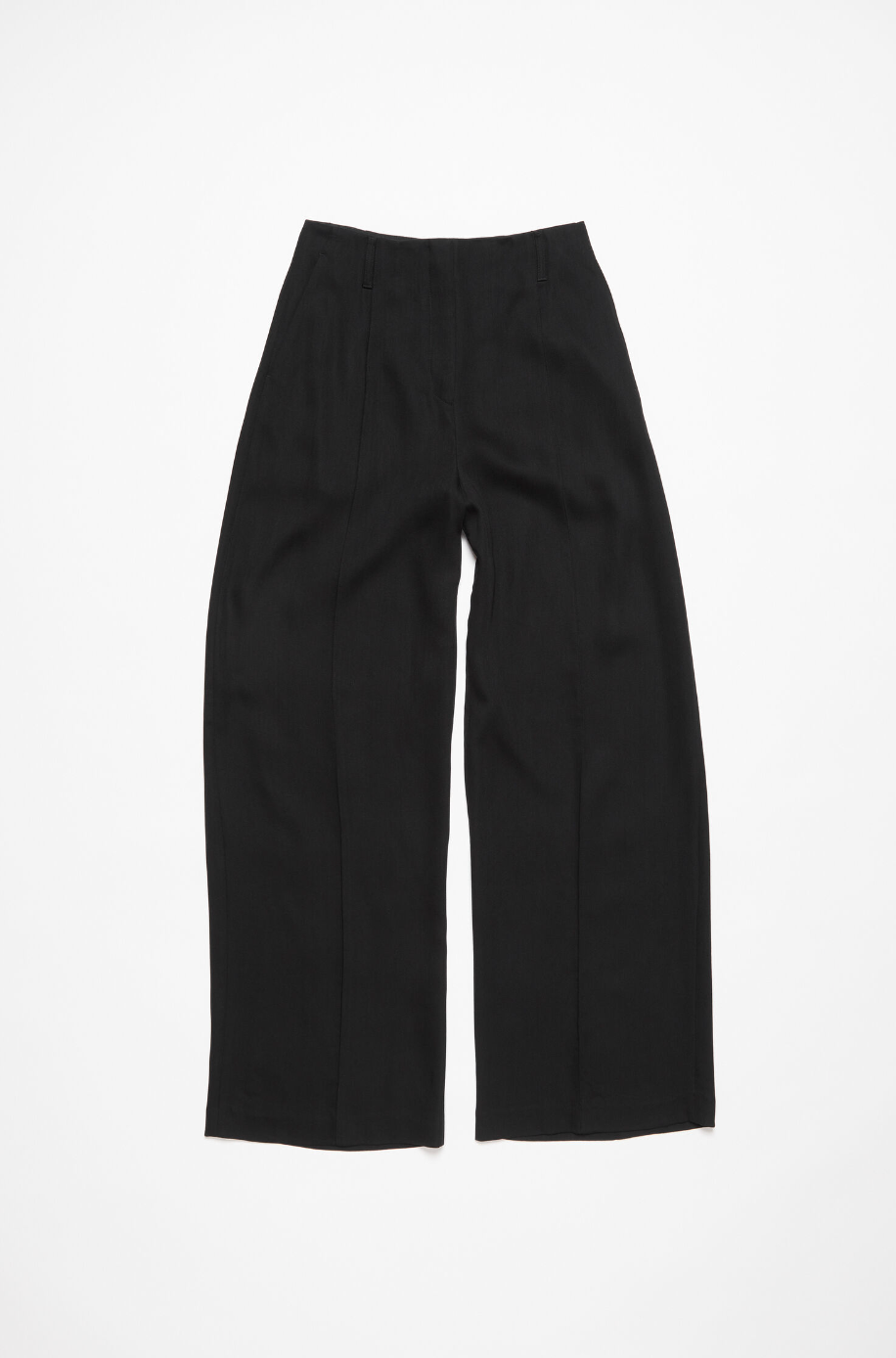 Tailored Wool Blend Fluid Trousers Black