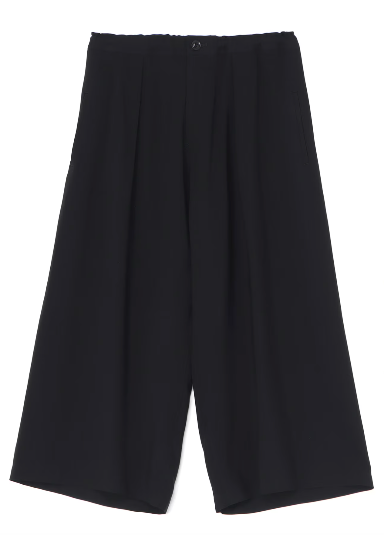 O-Front Tucked Wide Pants Black