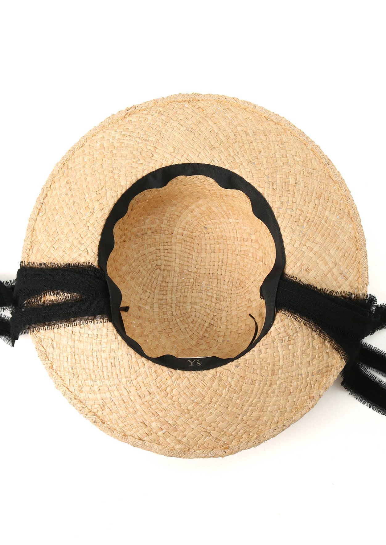 Boater Hat with Ribbon Beige