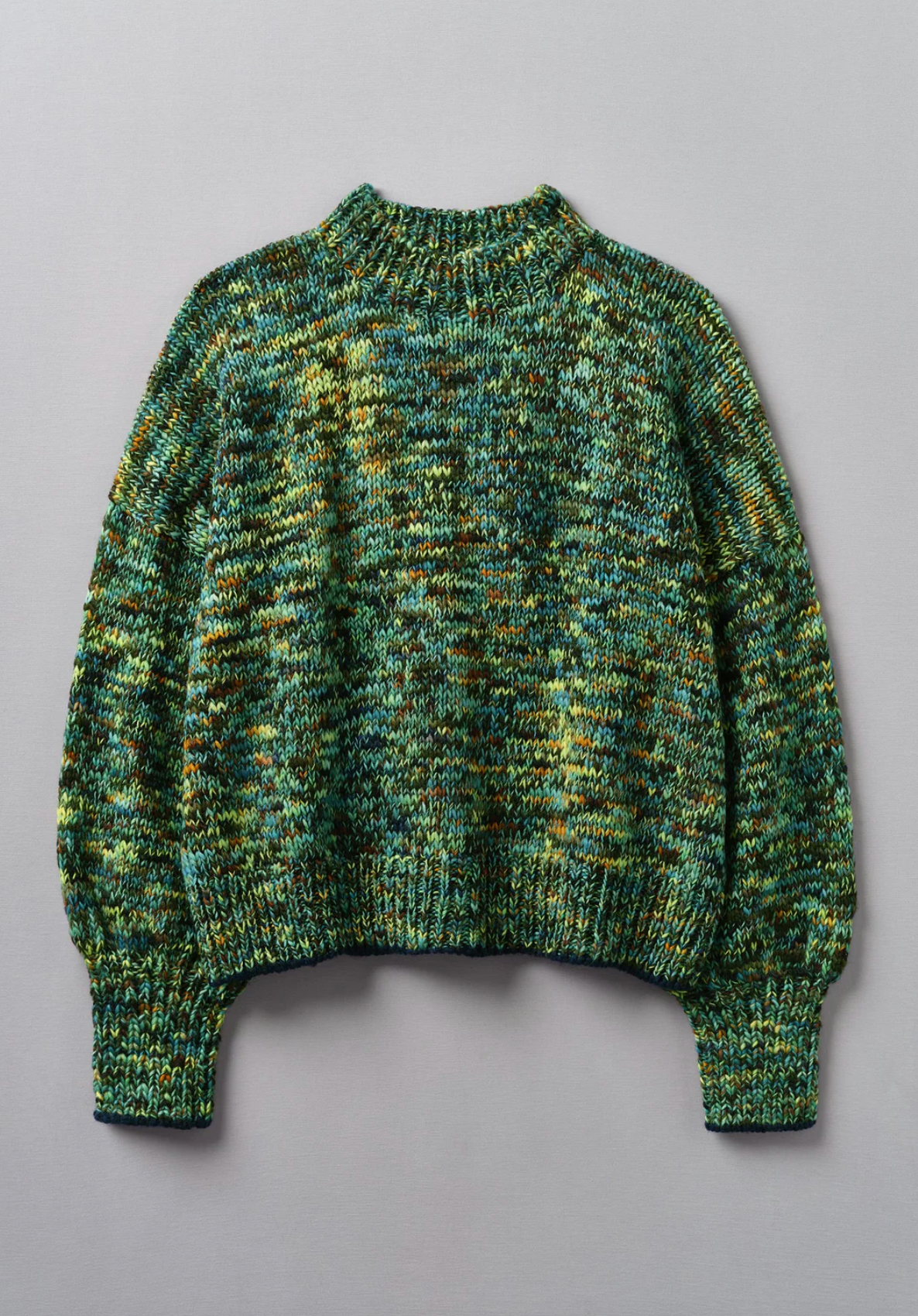 Space Dyed Hand Loomed Sweater Green Multi
