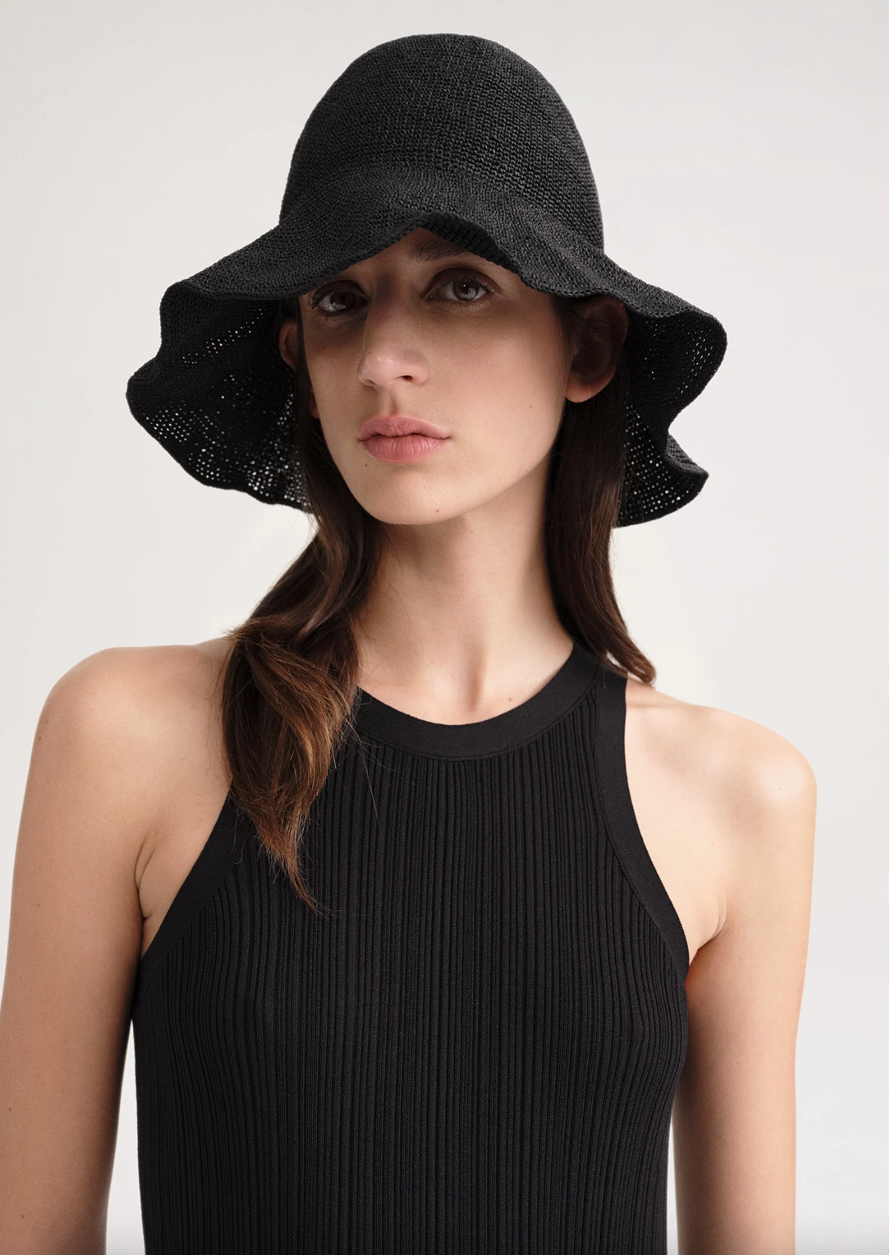 Paper Hat Straw Hat Black