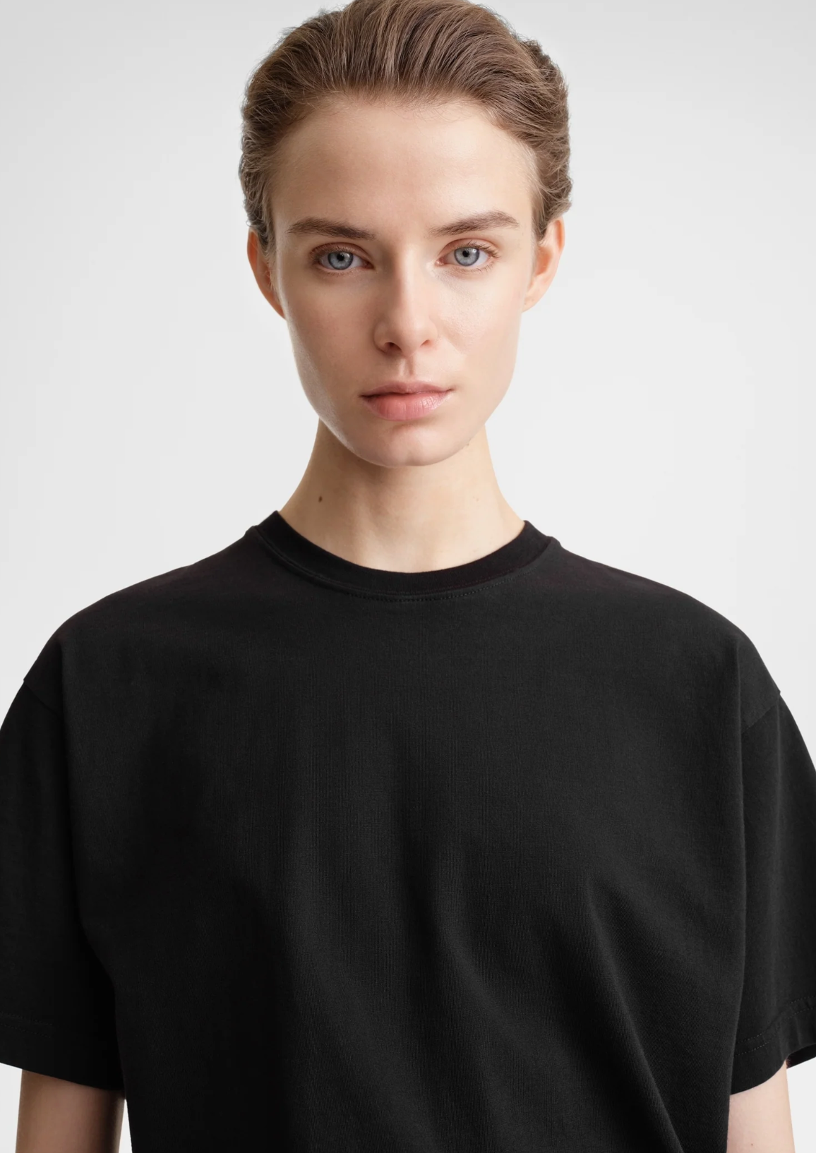 Straight Cotton T-Shirt Black