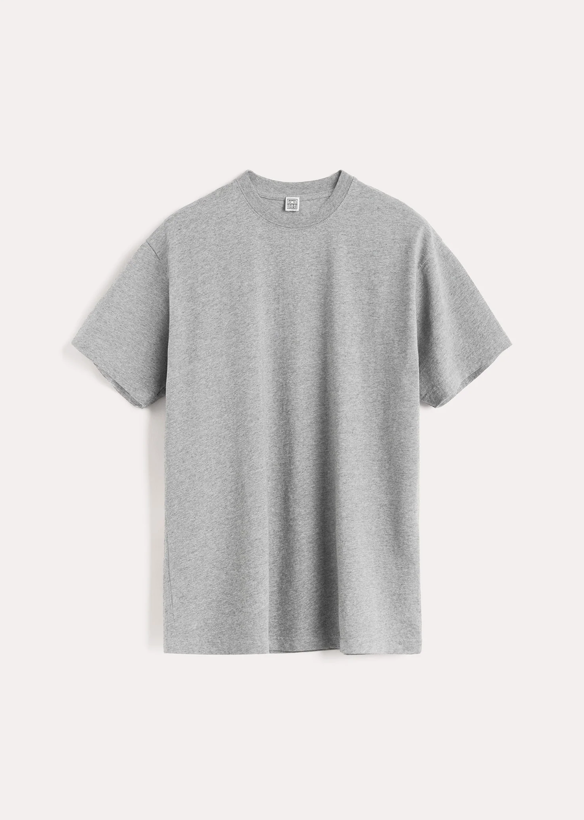 Straight Cotton T-Shirt Pale Grey Melange