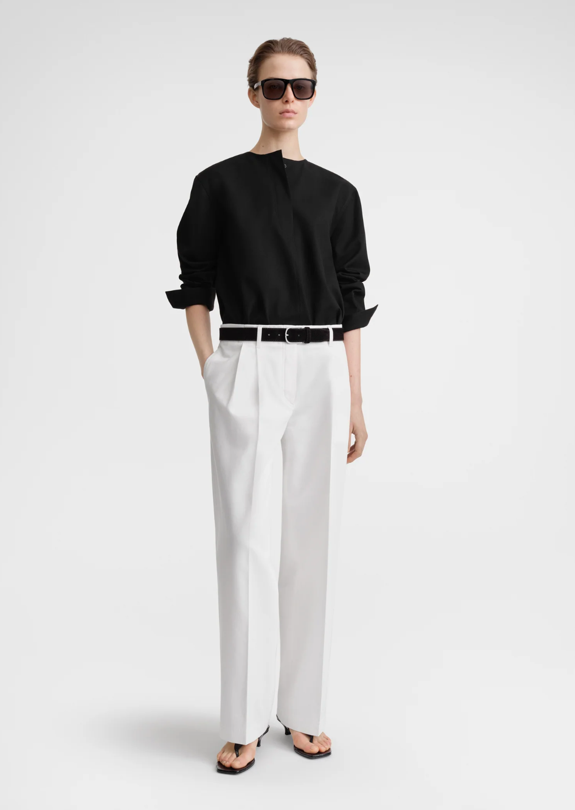 Relaxed Twill Trousers Organic Cotton White