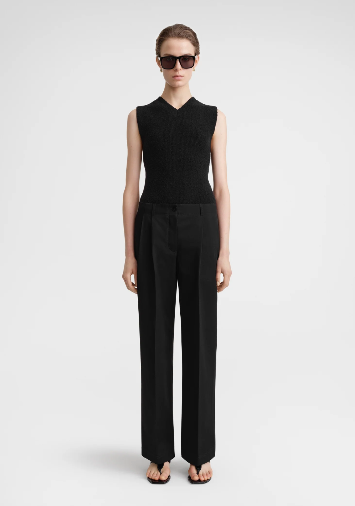 Relaxed Twill Trousers Organic Cotton Black
