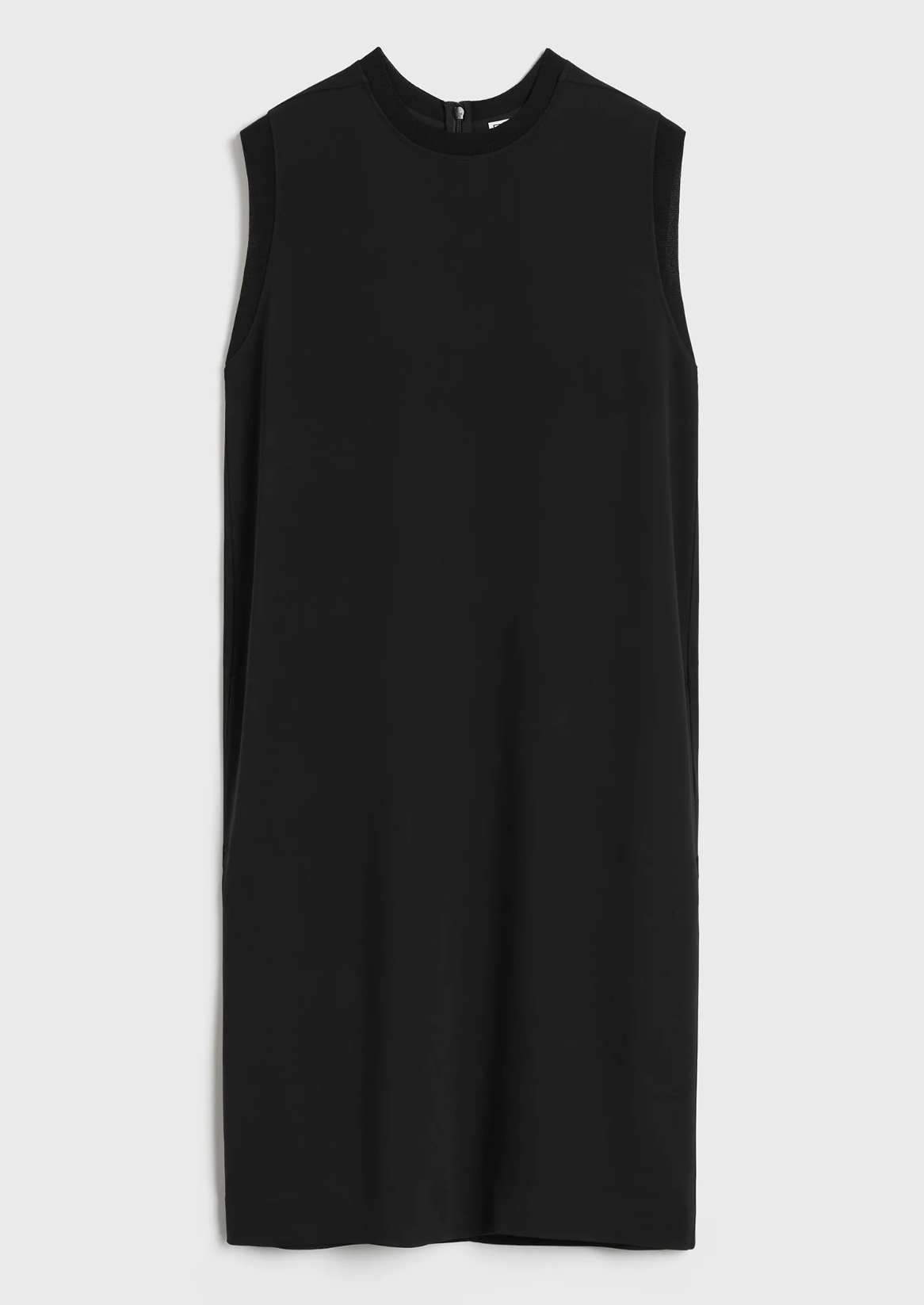 Rib Edge Shift Dress Black